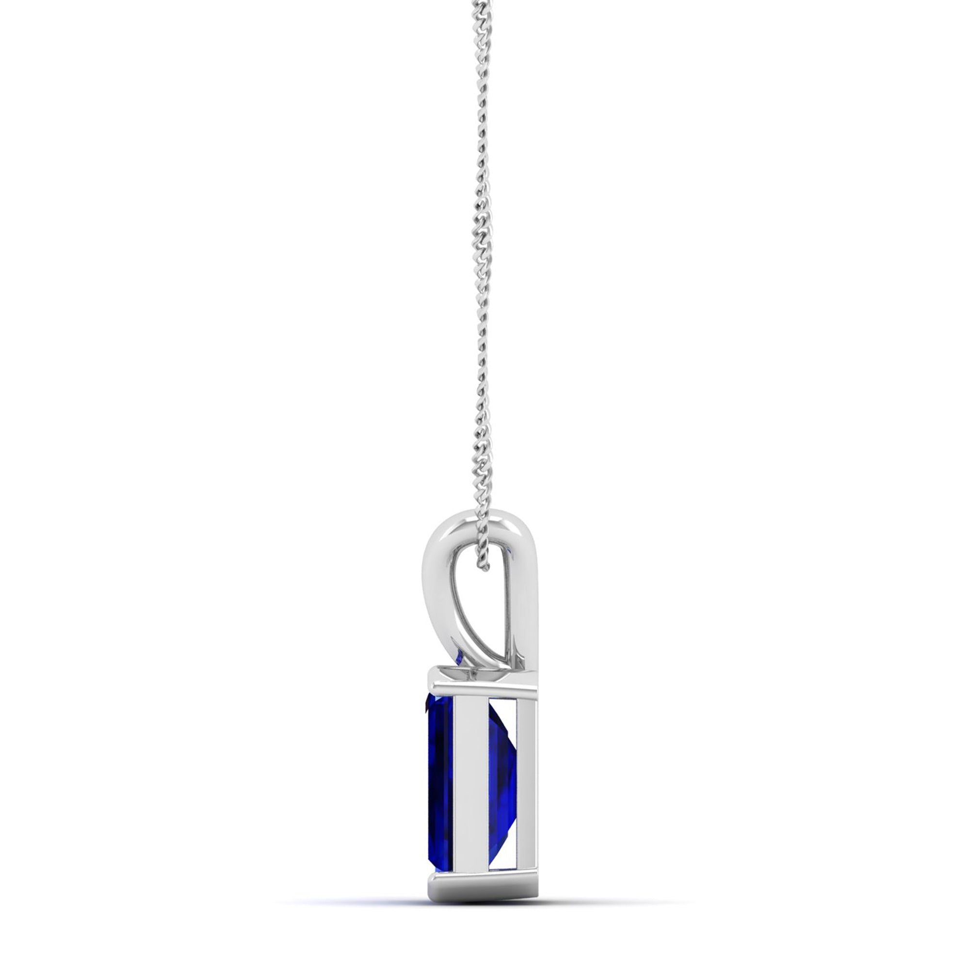 Emerald Cut Sapphire Gemstone Pendant 1.50 Carat