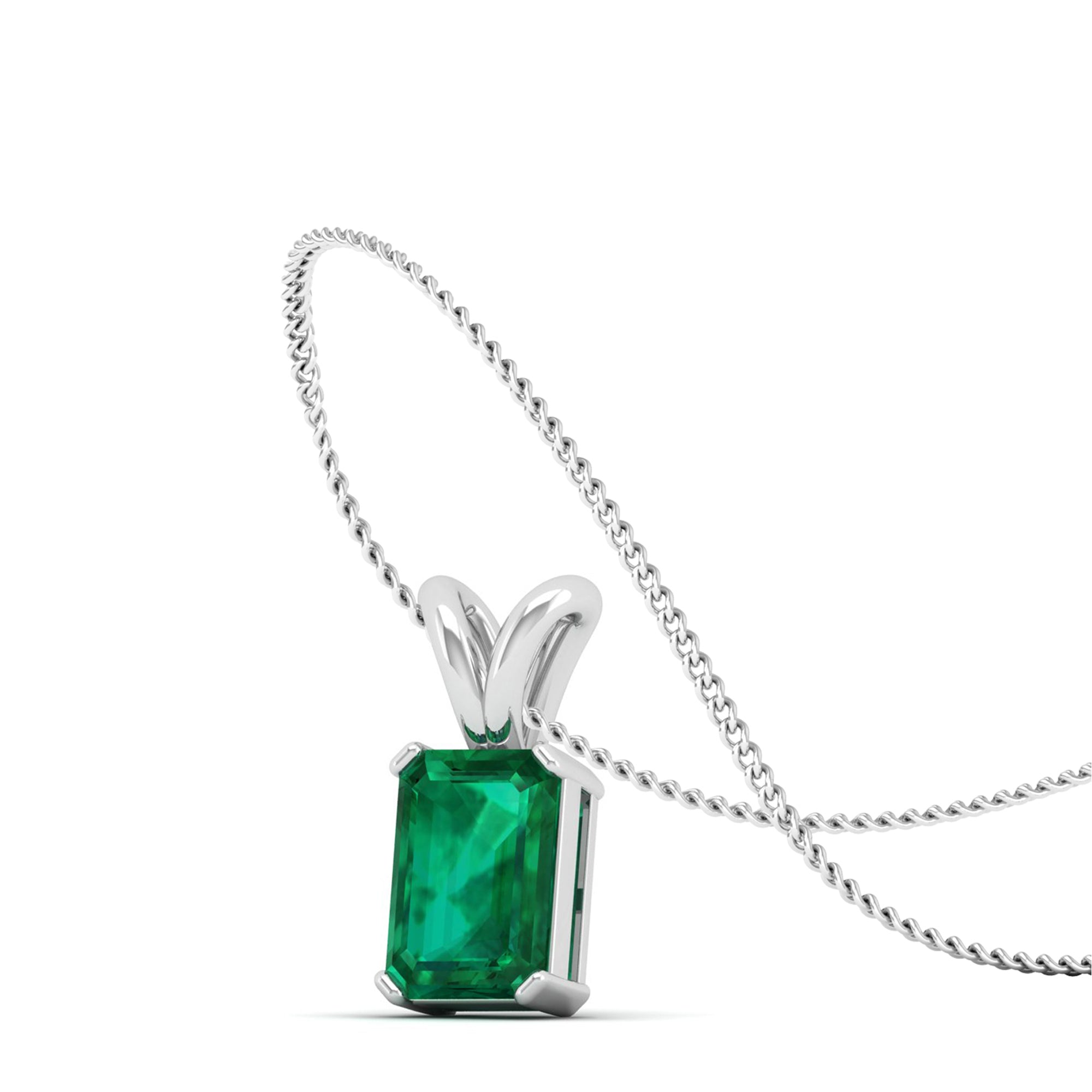 Emerald Cut Emerald Gemstone Pendant 1.50 Carat