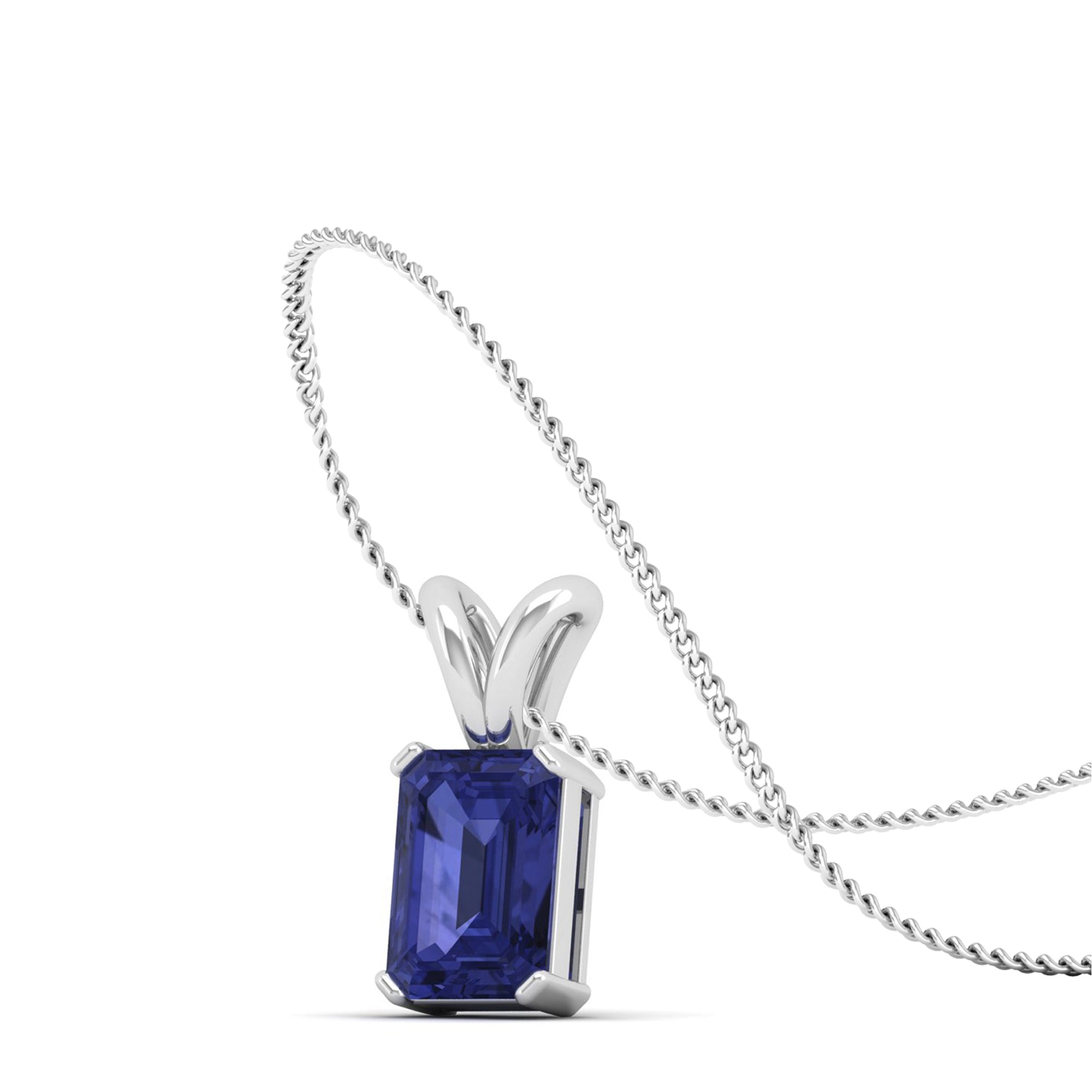 Emerald Cut Tanzanite Gemstone Pendant 1.50 Carat