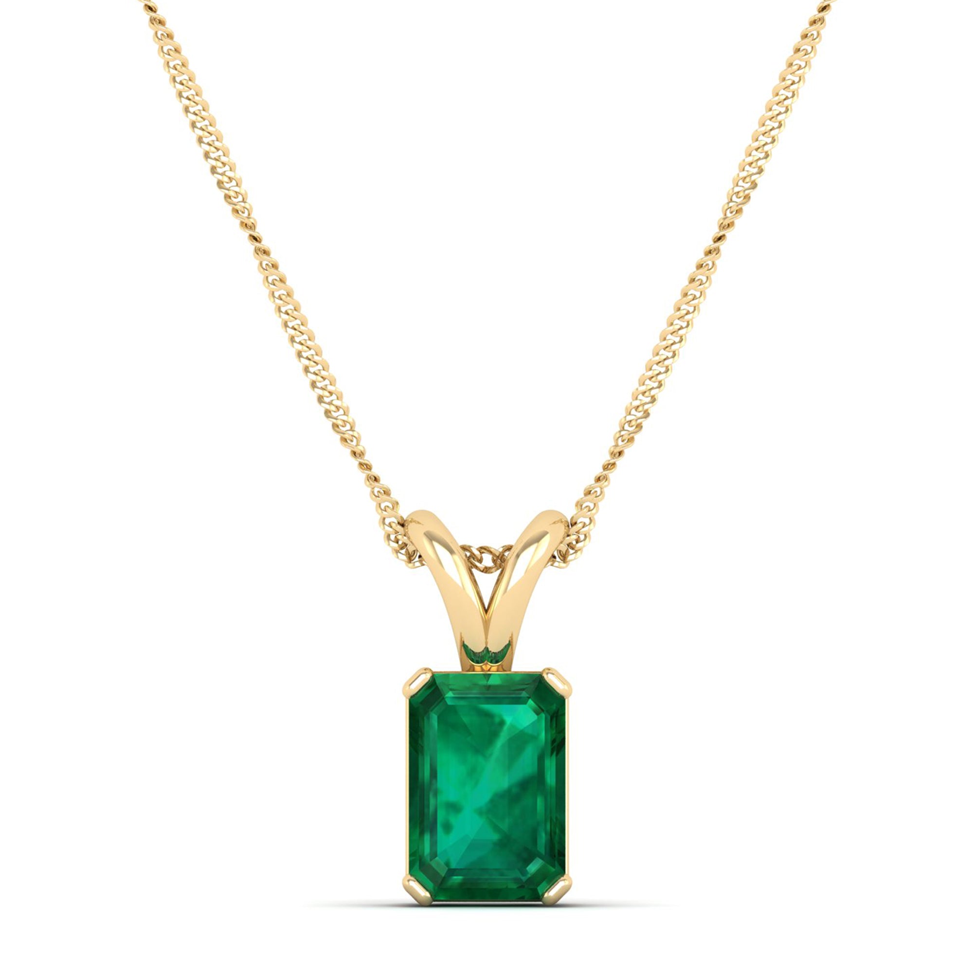 Emerald Cut Emerald Gemstone Pendant 1.50 Carat