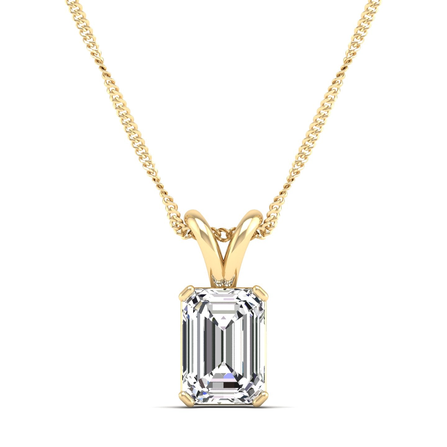 Emerald Cut Lab Grown Diamond Pendant 1.50 Carat