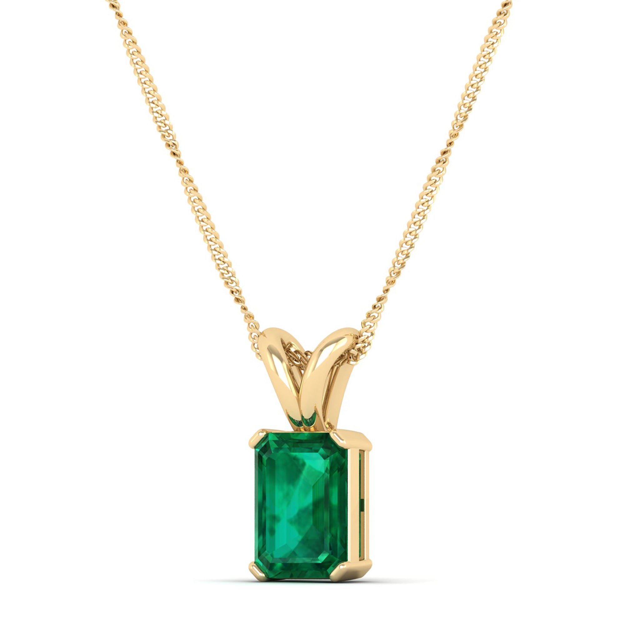 Emerald Cut Emerald Gemstone Pendant 1.50 Carat