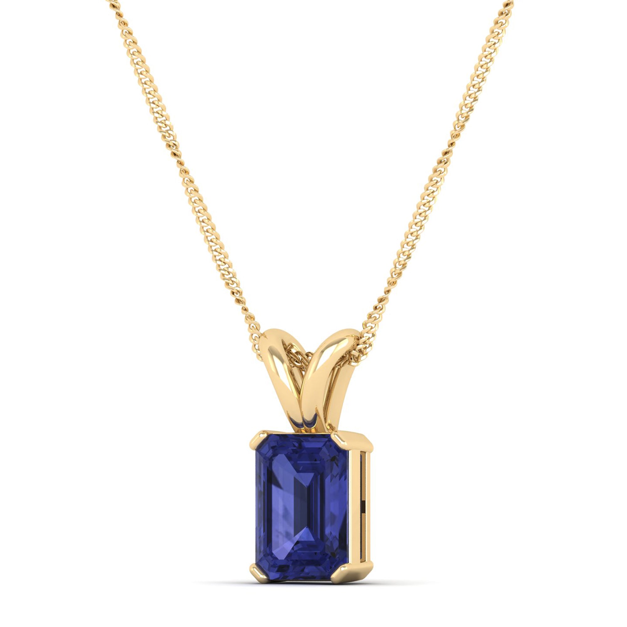 Emerald Cut Tanzanite Gemstone Pendant 1.50 Carat