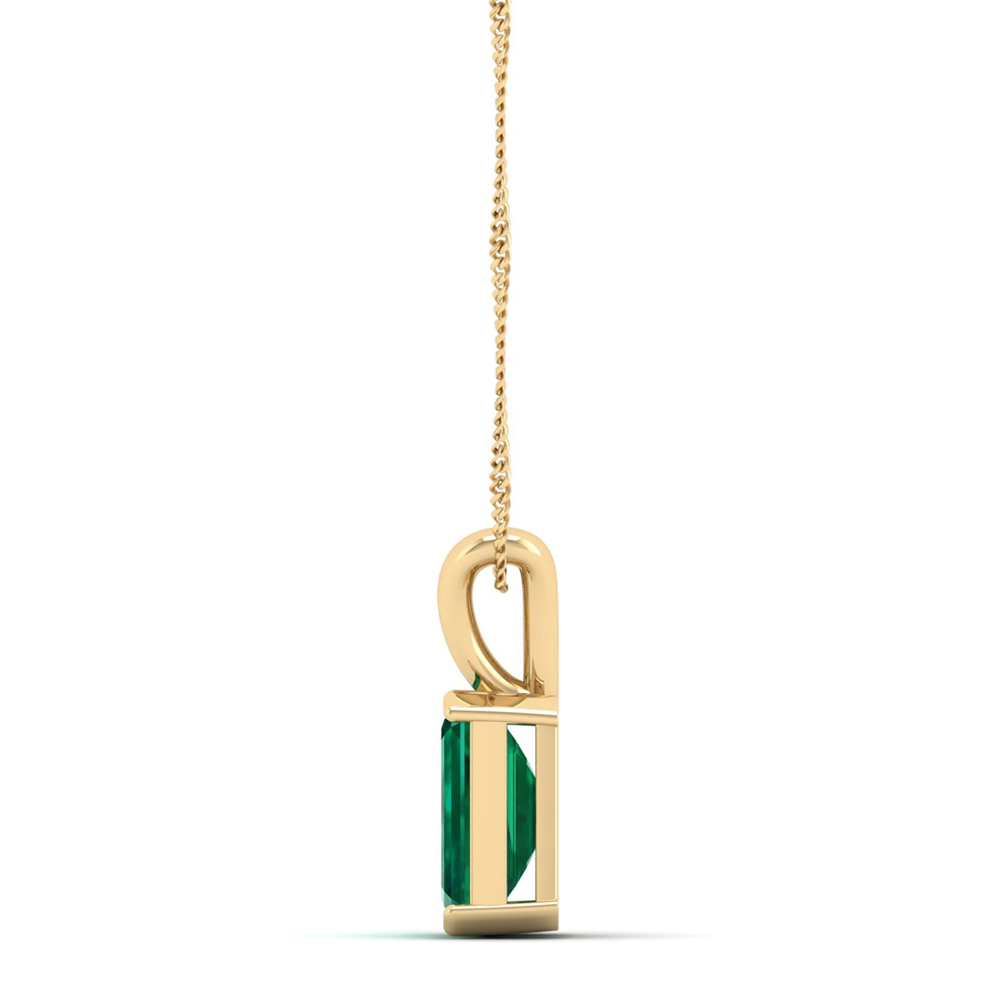 Emerald Cut Emerald Gemstone Pendant 1.50 Carat