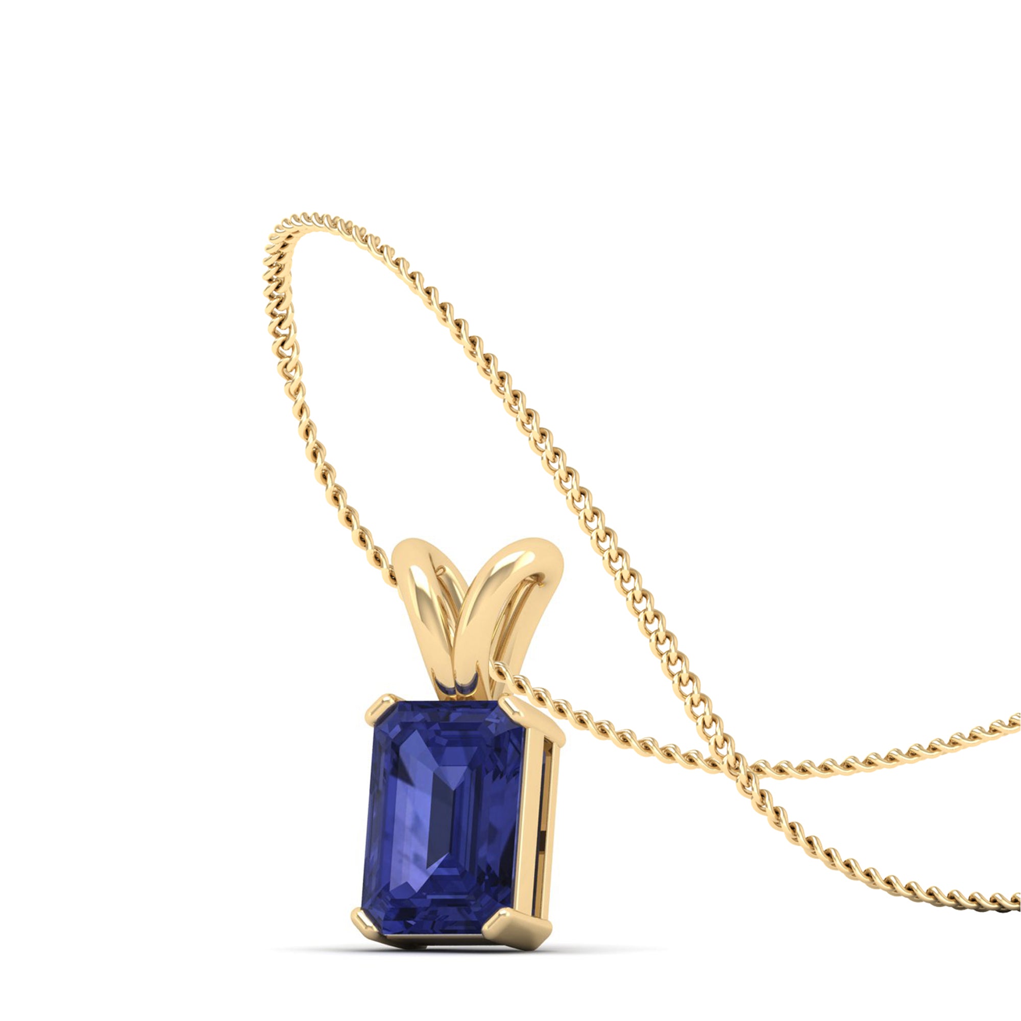 Emerald Cut Tanzanite Gemstone Pendant 1.50 Carat