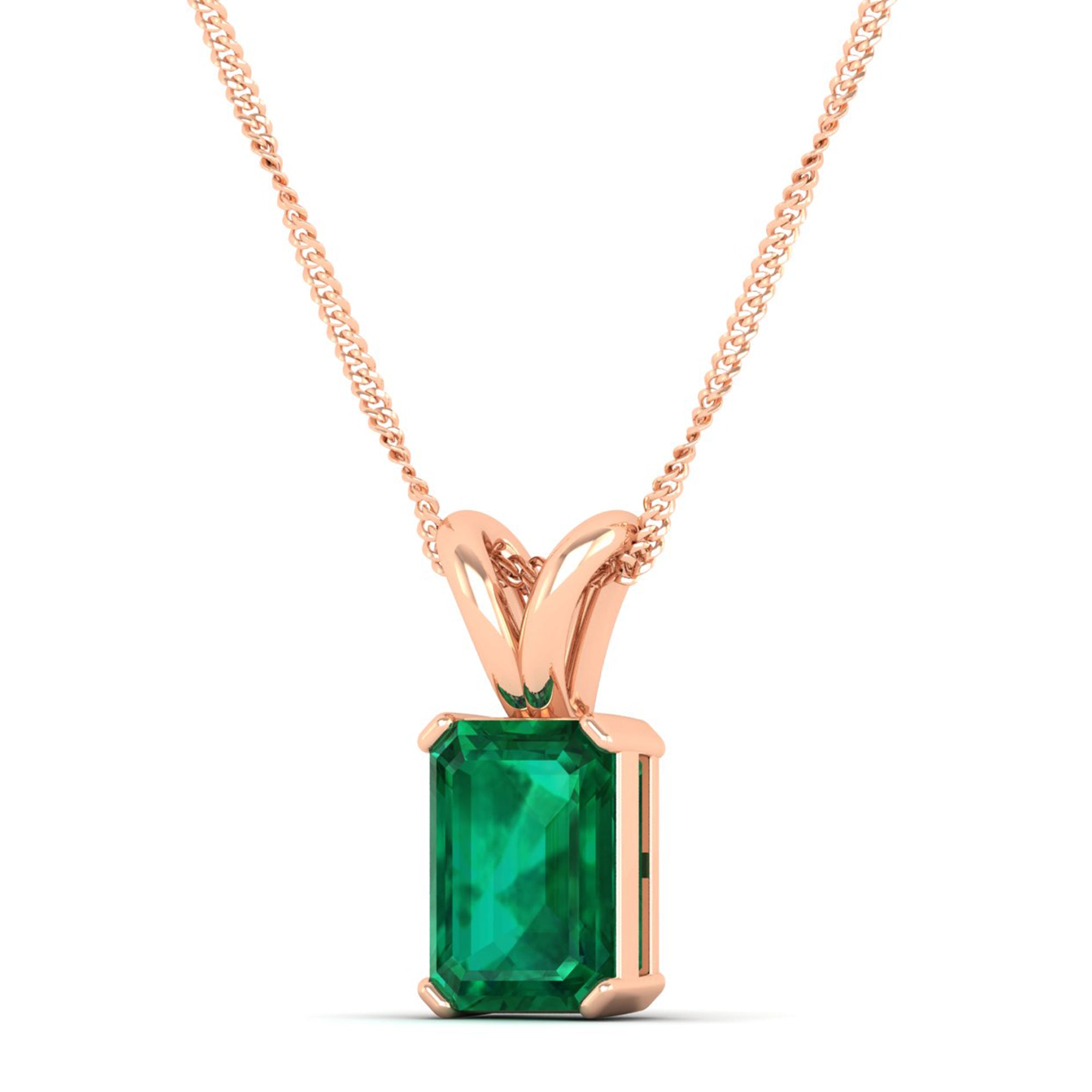 Emerald Cut Emerald Gemstone Pendant 2.0 Carat