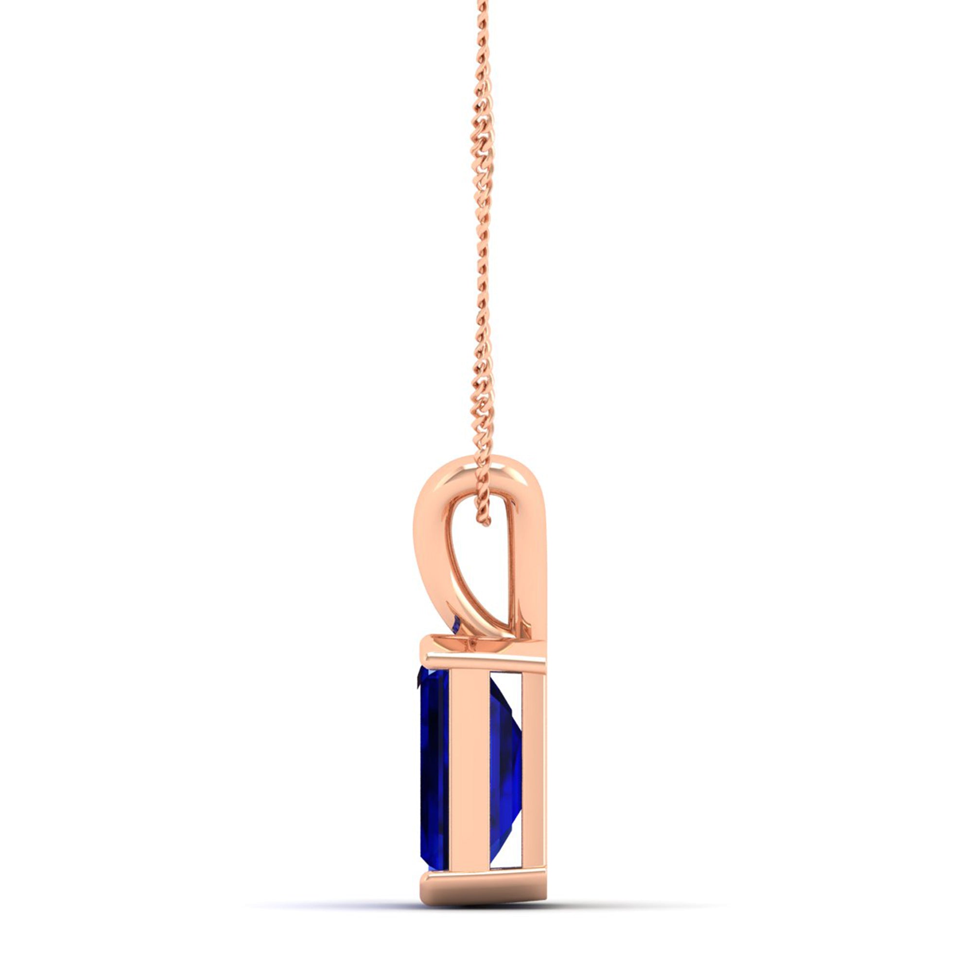 Emerald Cut Sapphire Gemstone Pendant 2.0 Carat