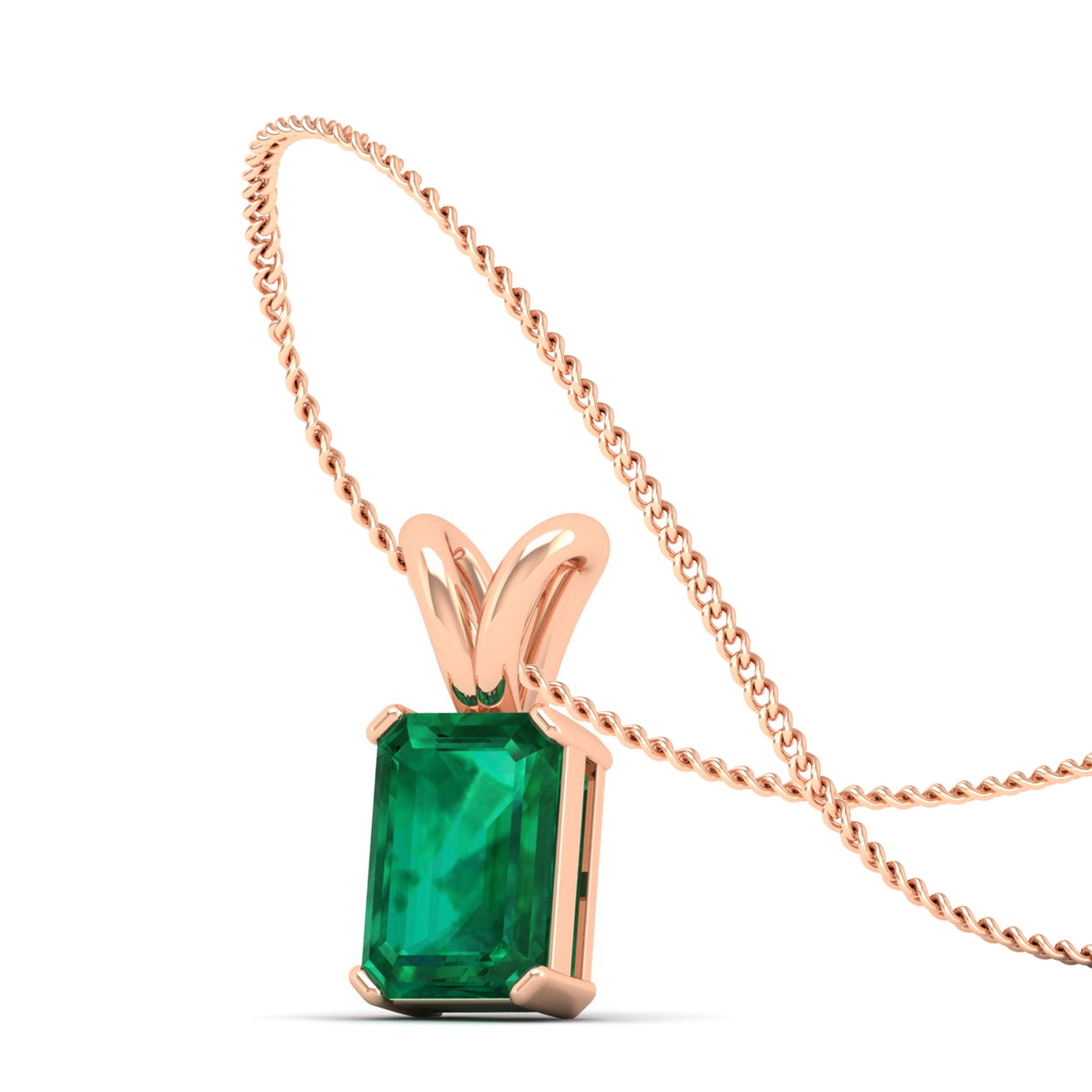 Emerald Cut Emerald Gemstone Pendant 2.0 Carat