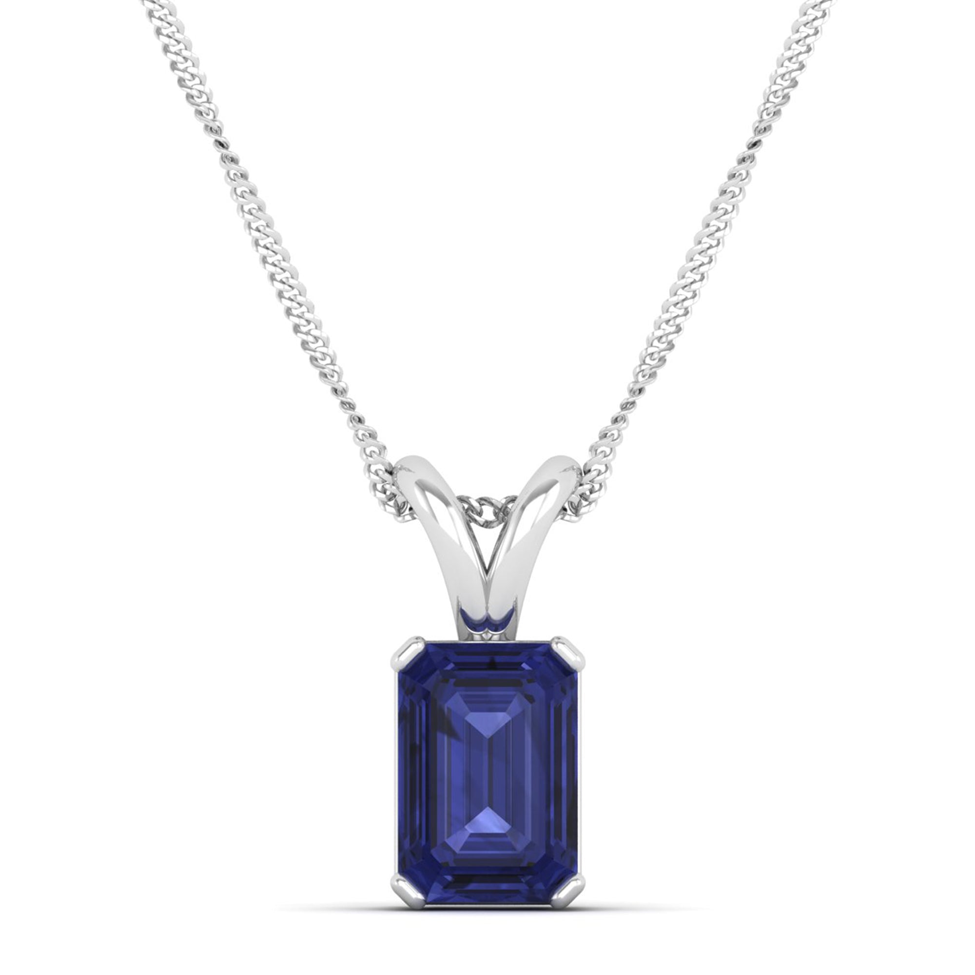 Emerald Cut Tanzanite Gemstone Pendant 2.0 Carat