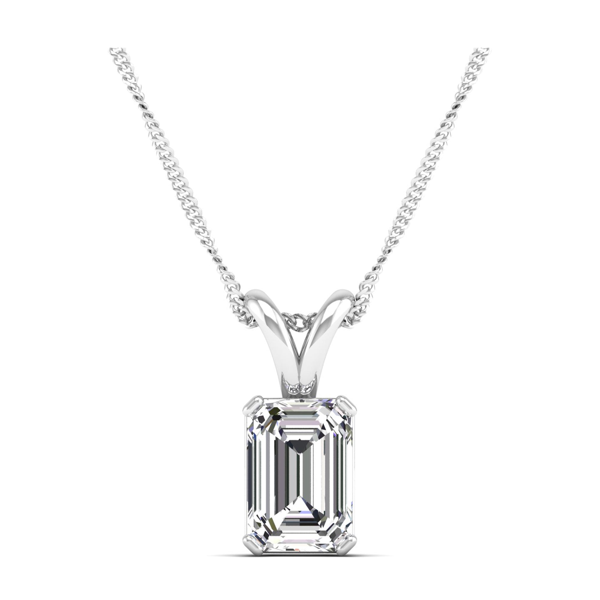 Emerald Cut Lab Grown Diamond Pendant 2.0 Carat
