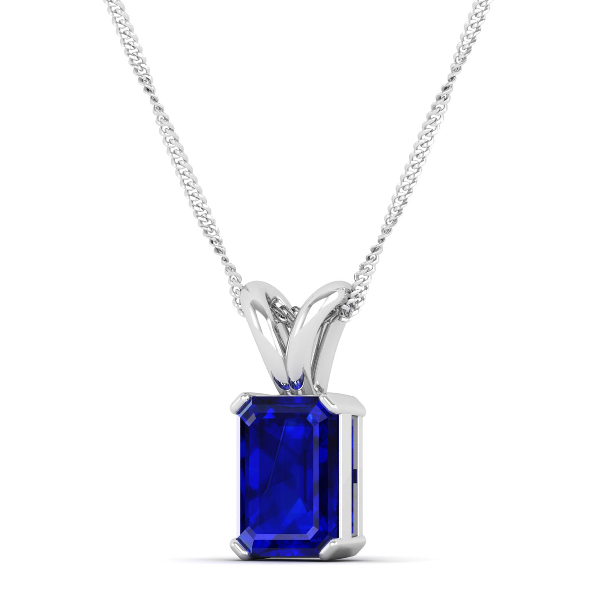 Emerald Cut Sapphire Gemstone Pendant 2.0 Carat