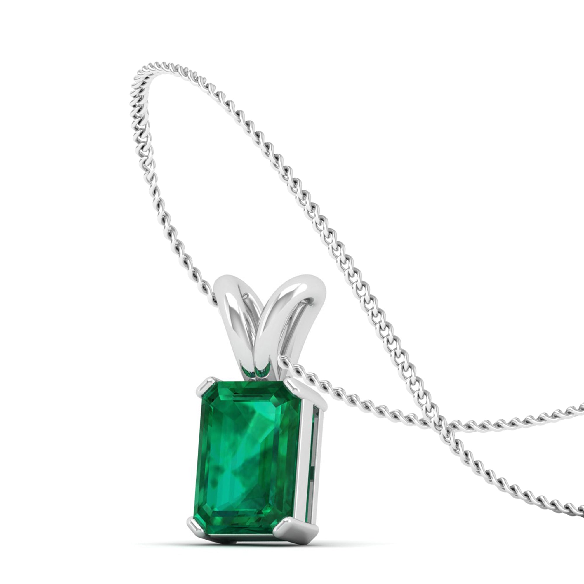 Emerald Cut Emerald Gemstone Pendant 2.0 Carat
