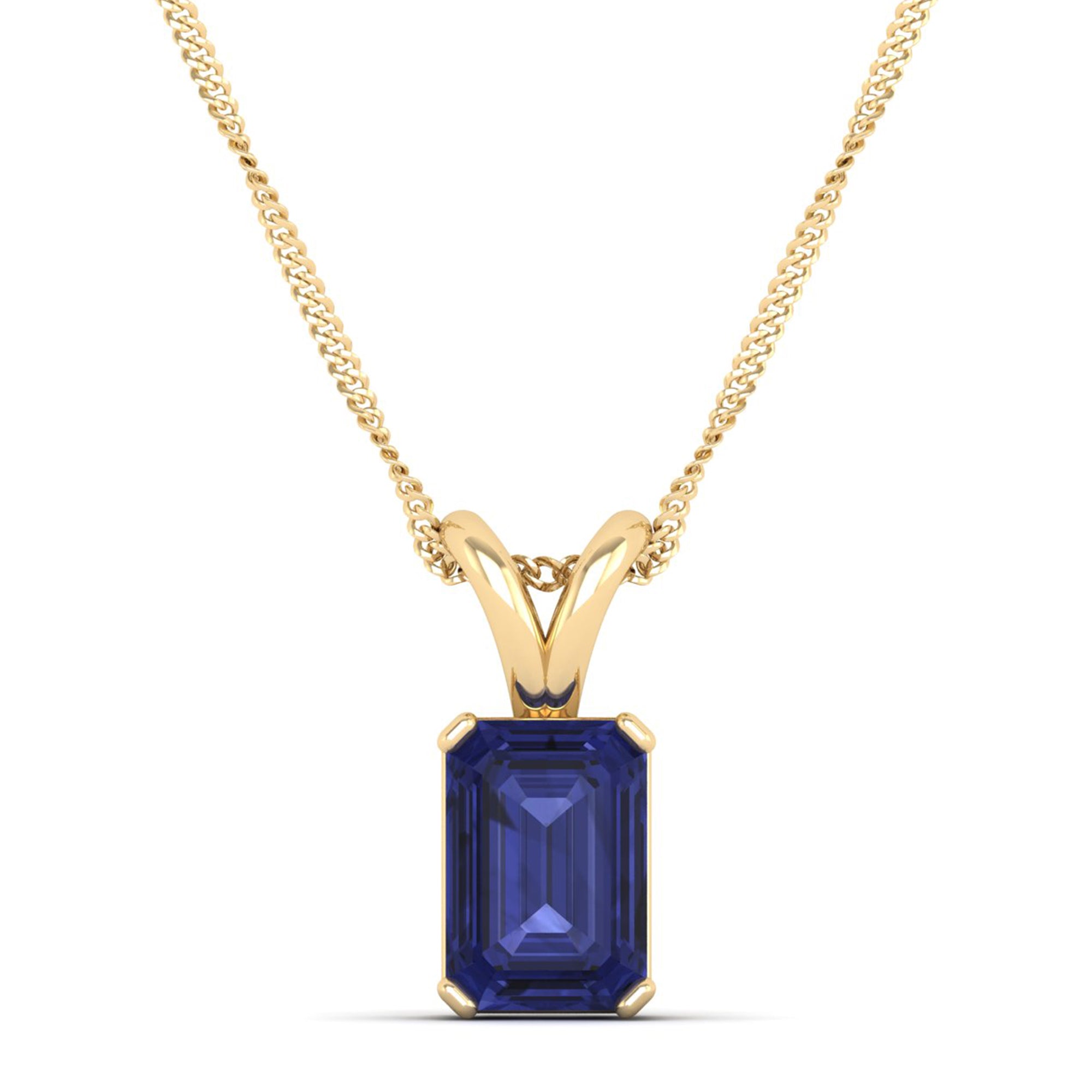 Emerald Cut Tanzanite Gemstone Pendant 2.0 Carat