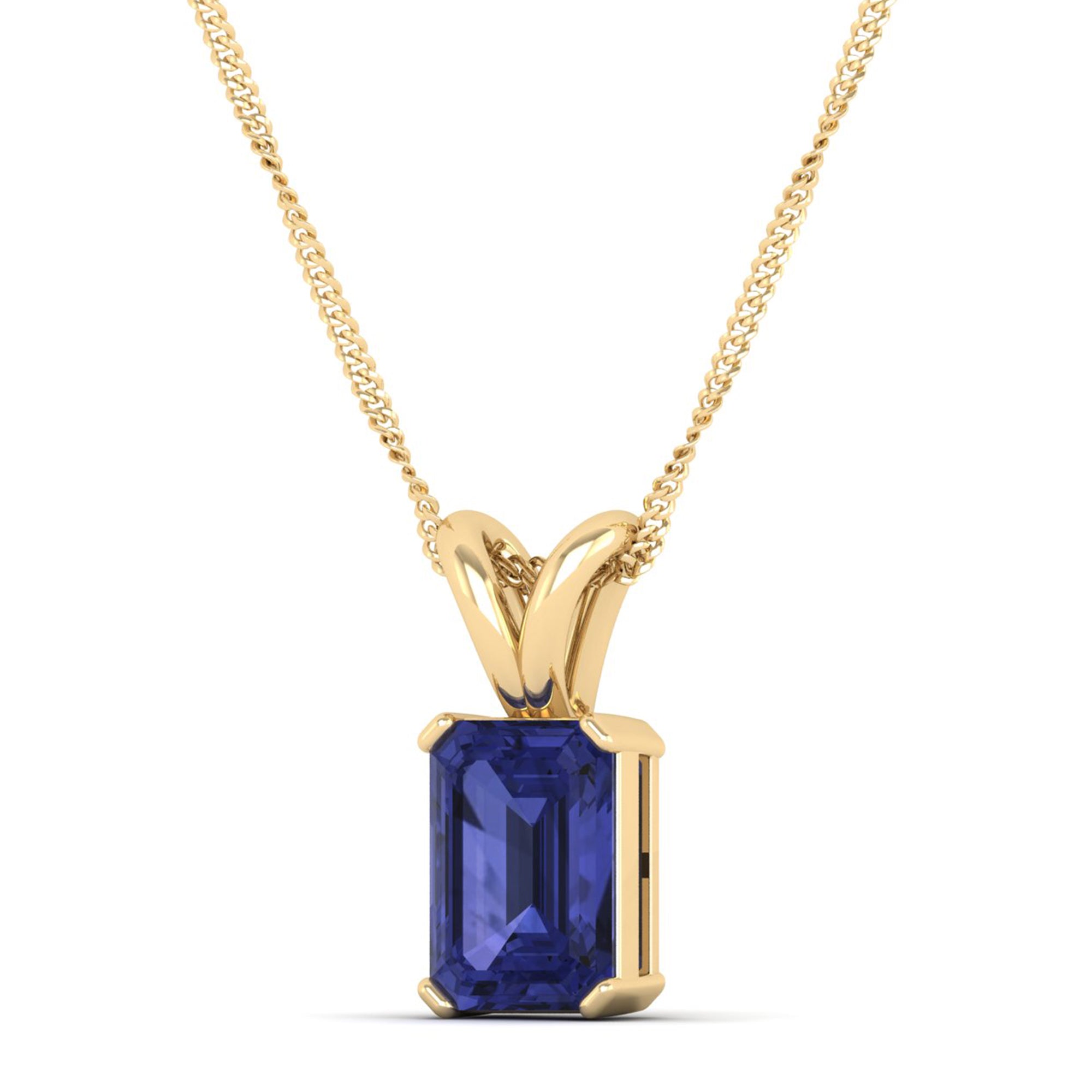 Emerald Cut Tanzanite Gemstone Pendant 2.0 Carat