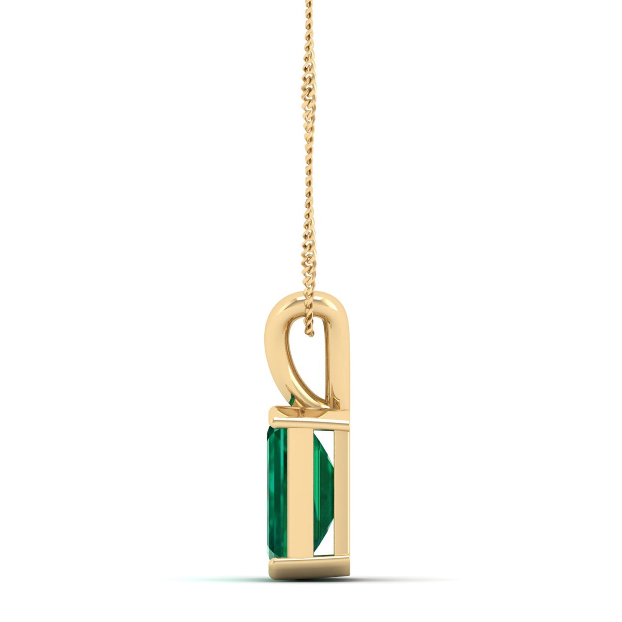 Emerald Cut Emerald Gemstone Pendant 2.0 Carat