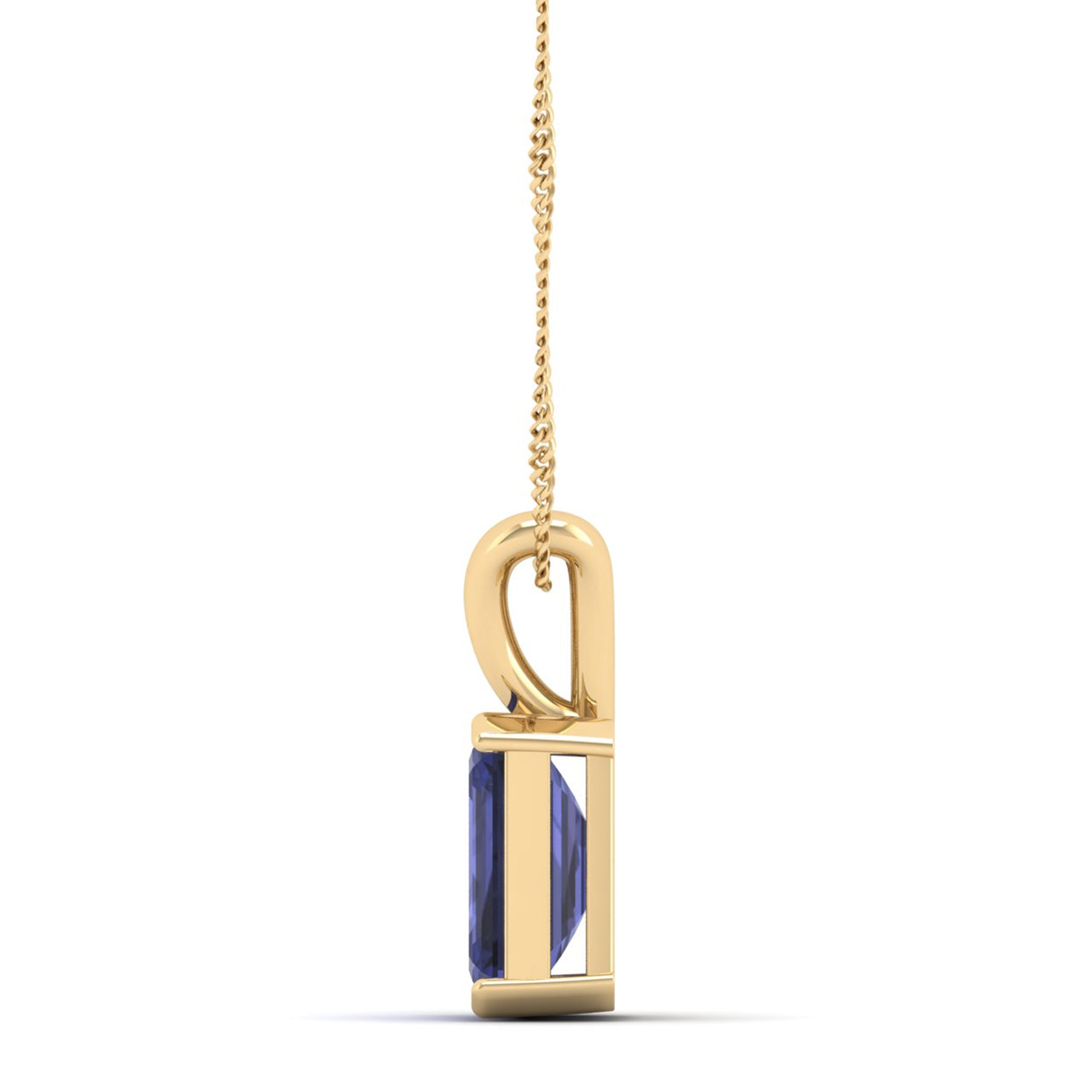 Emerald Cut Tanzanite Gemstone Pendant 2.0 Carat