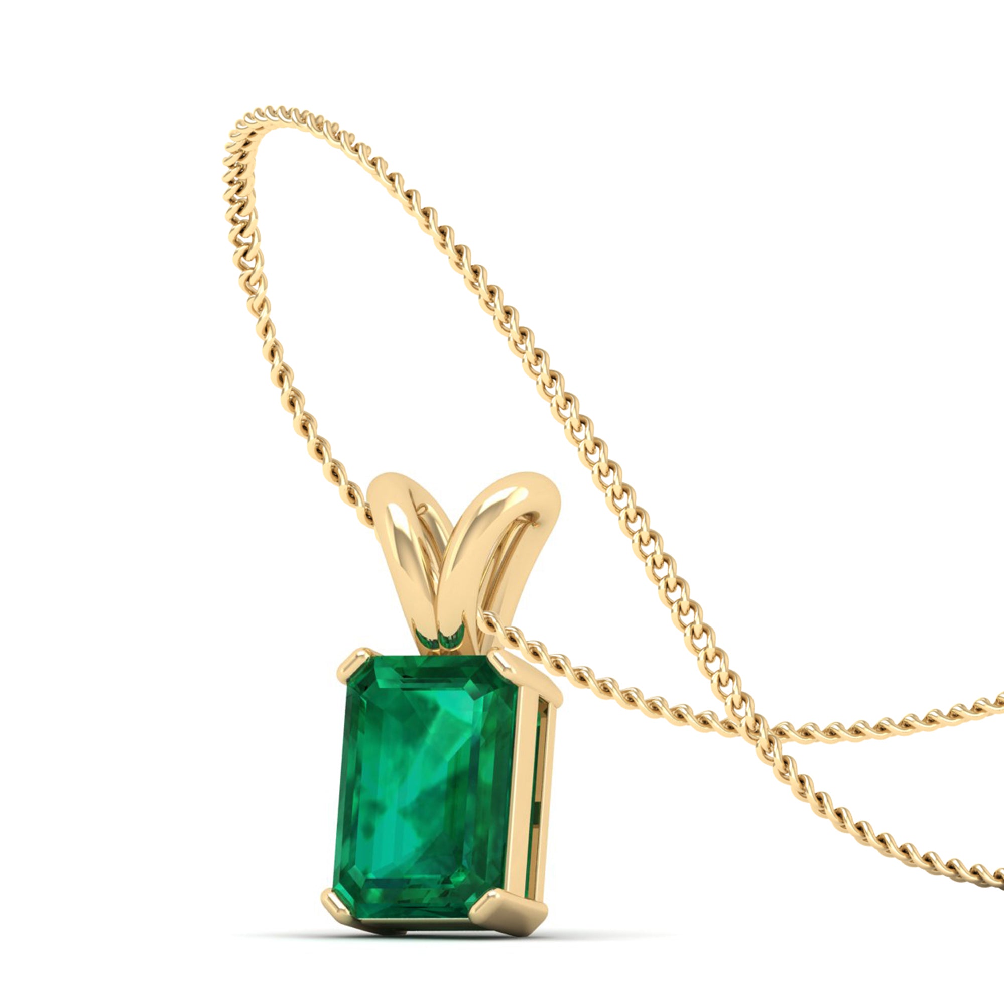 Emerald Cut Emerald Gemstone Pendant 2.0 Carat