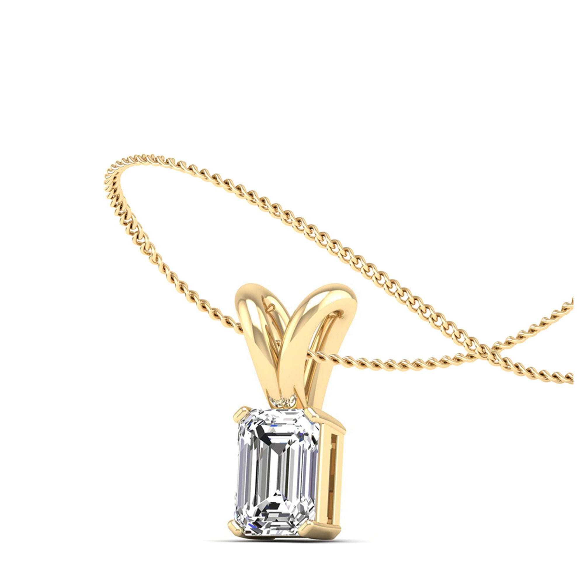 Emerald Cut Lab Grown Diamond Pendant 2.0 Carat