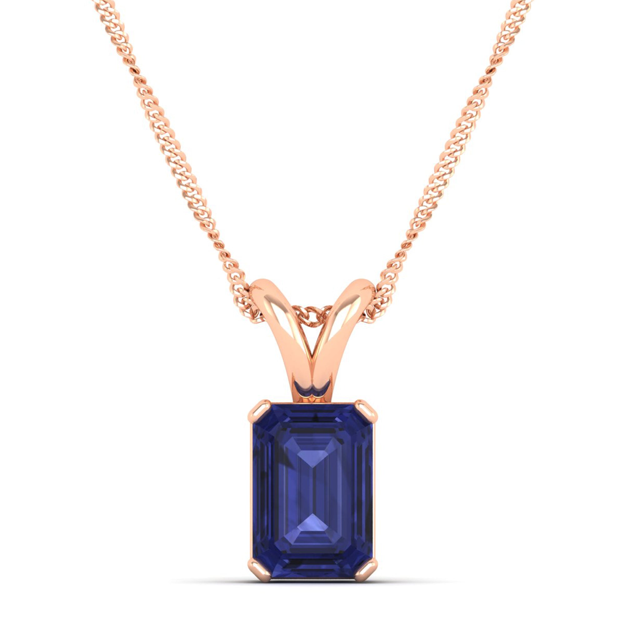 Emerald Cut Tanzanite Gemstone Pendant 2.50 Carat
