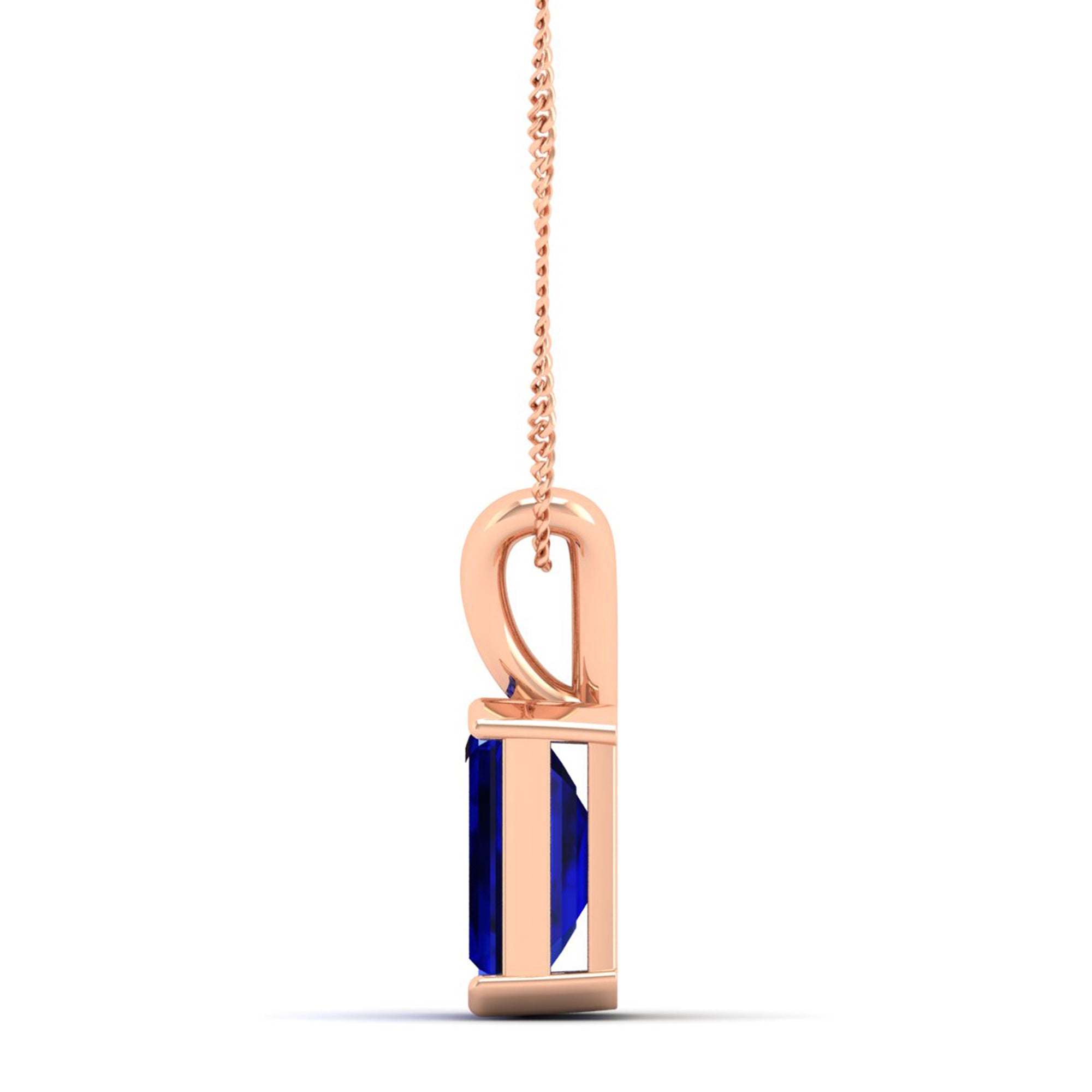 Emerald Cut Sapphire Gemstone Pendant 2.50 Carat