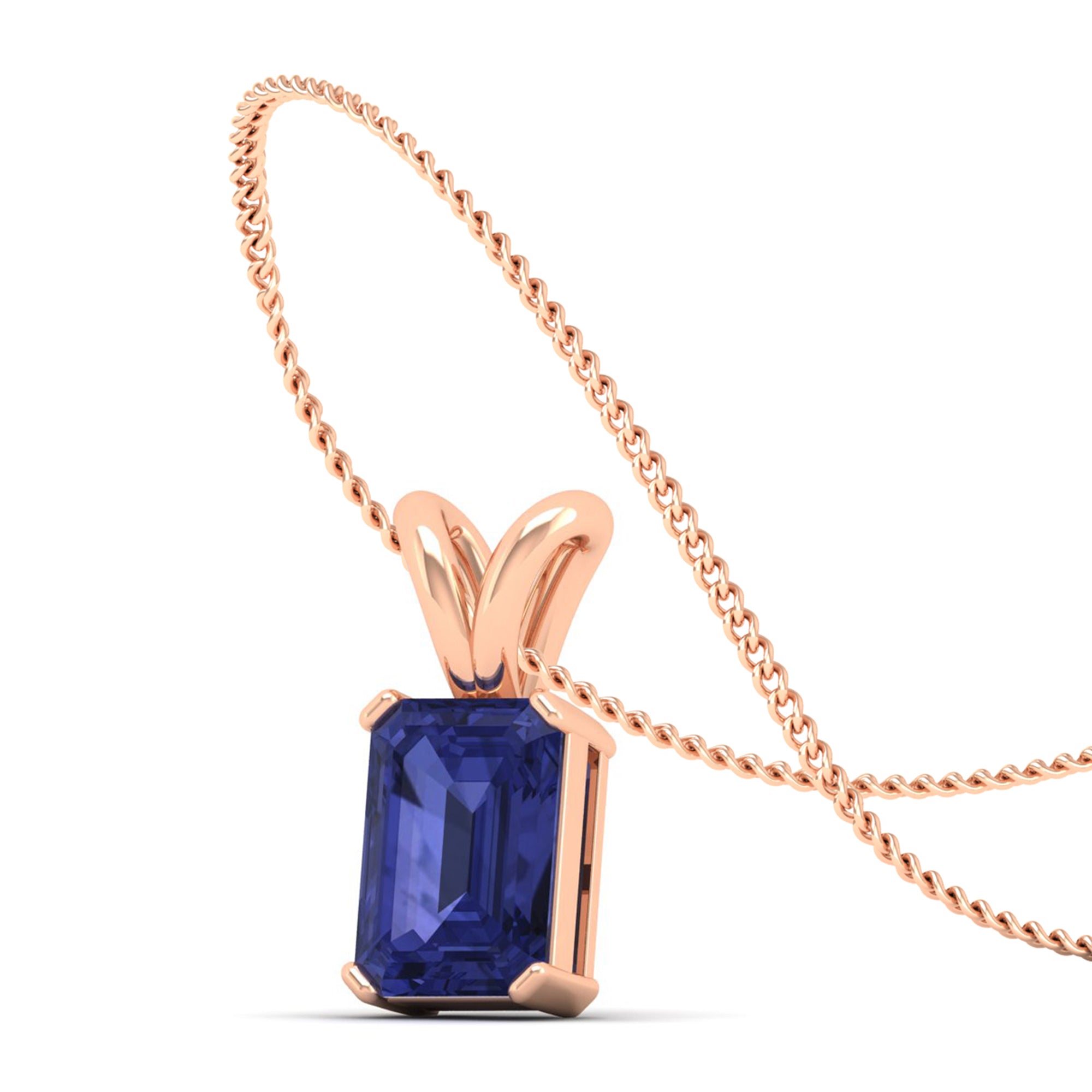 Emerald Cut Tanzanite Gemstone Pendant 2.50 Carat