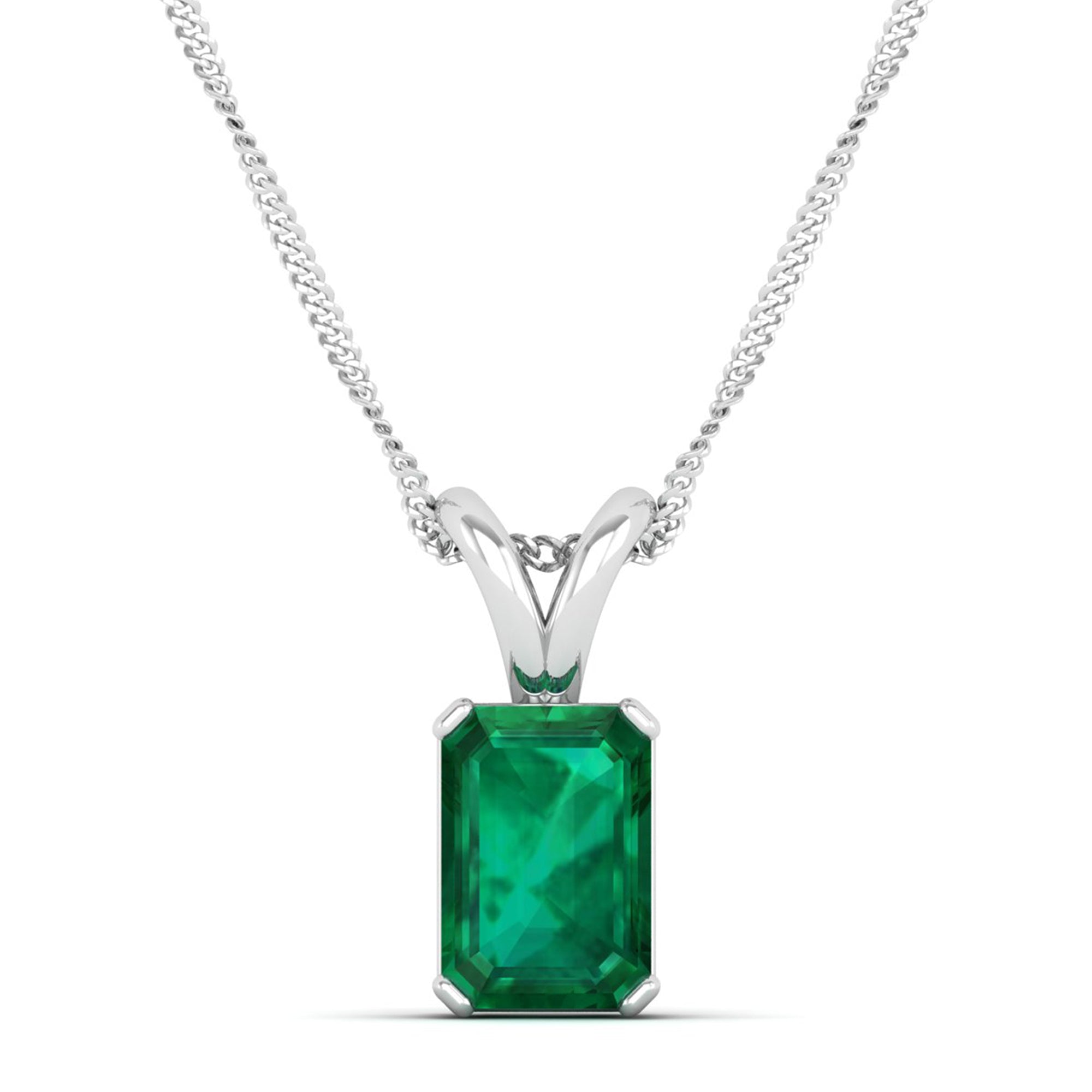 Emerald Cut Emerald Gemstone Pendant 2.50 Carat