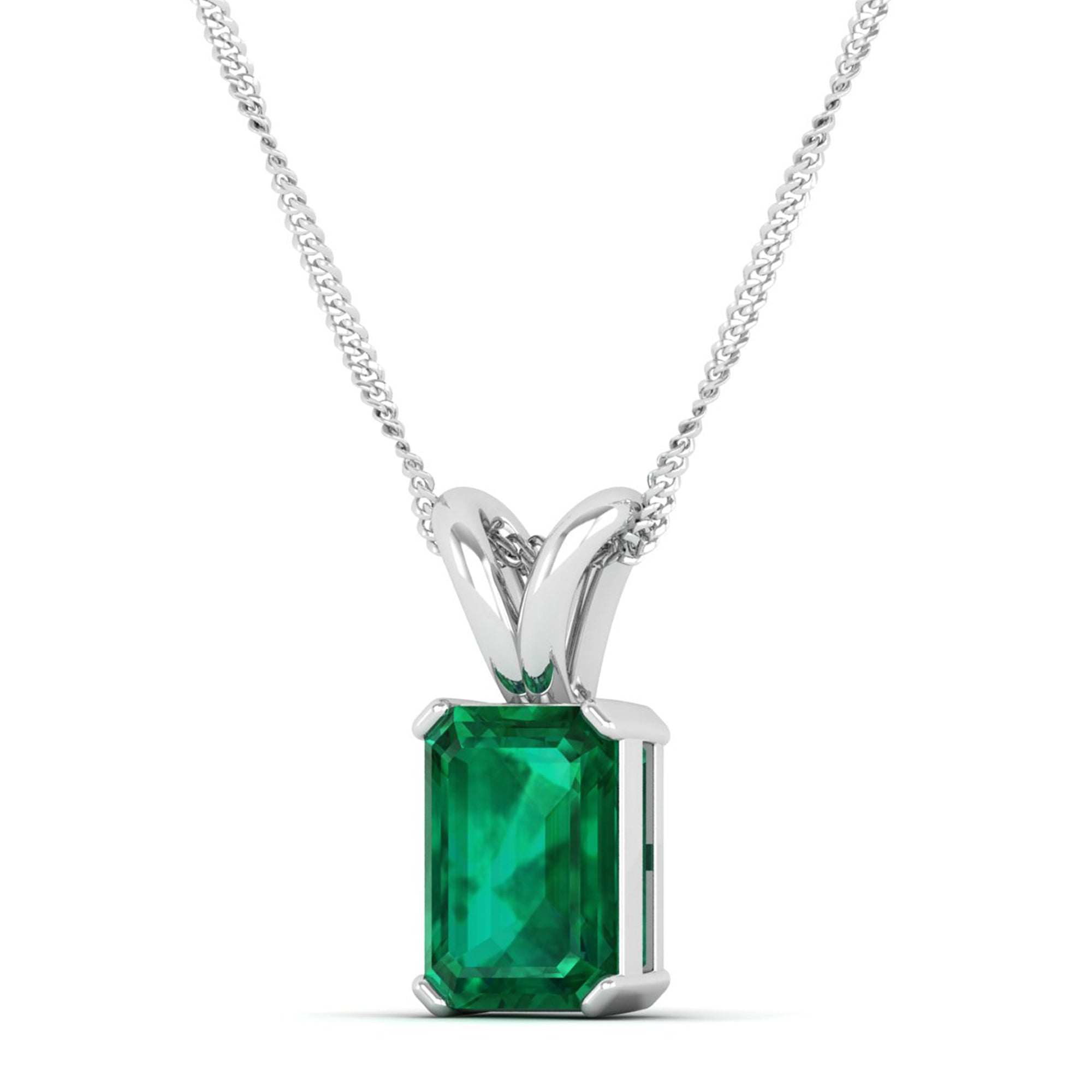 Emerald Cut Emerald Gemstone Pendant 2.50 Carat