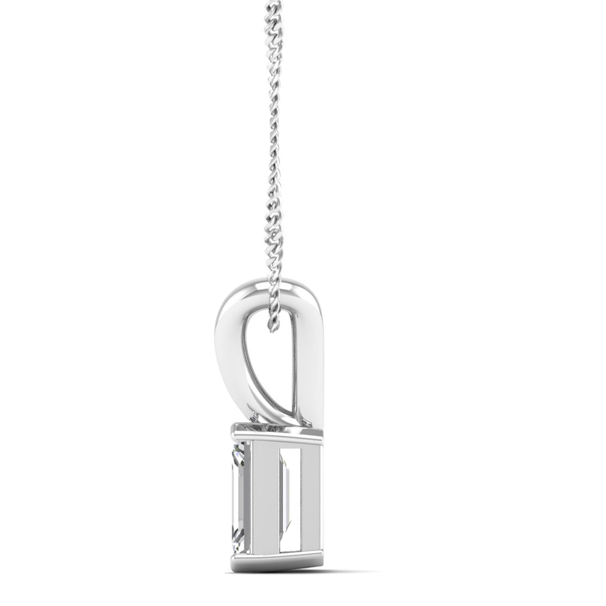 Emerald Cut Lab Grown Diamond Pendant 2.50 Carat