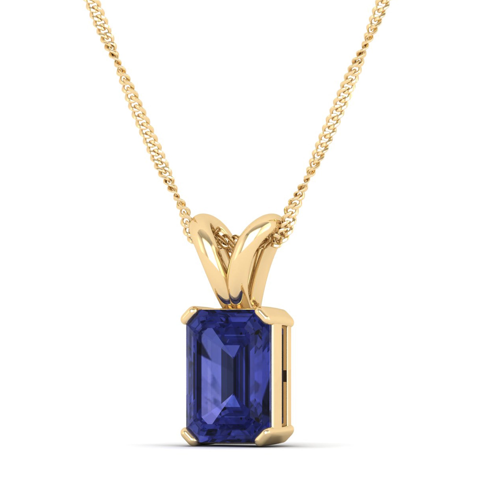 Emerald Cut Tanzanite Gemstone Pendant 2.50 Carat