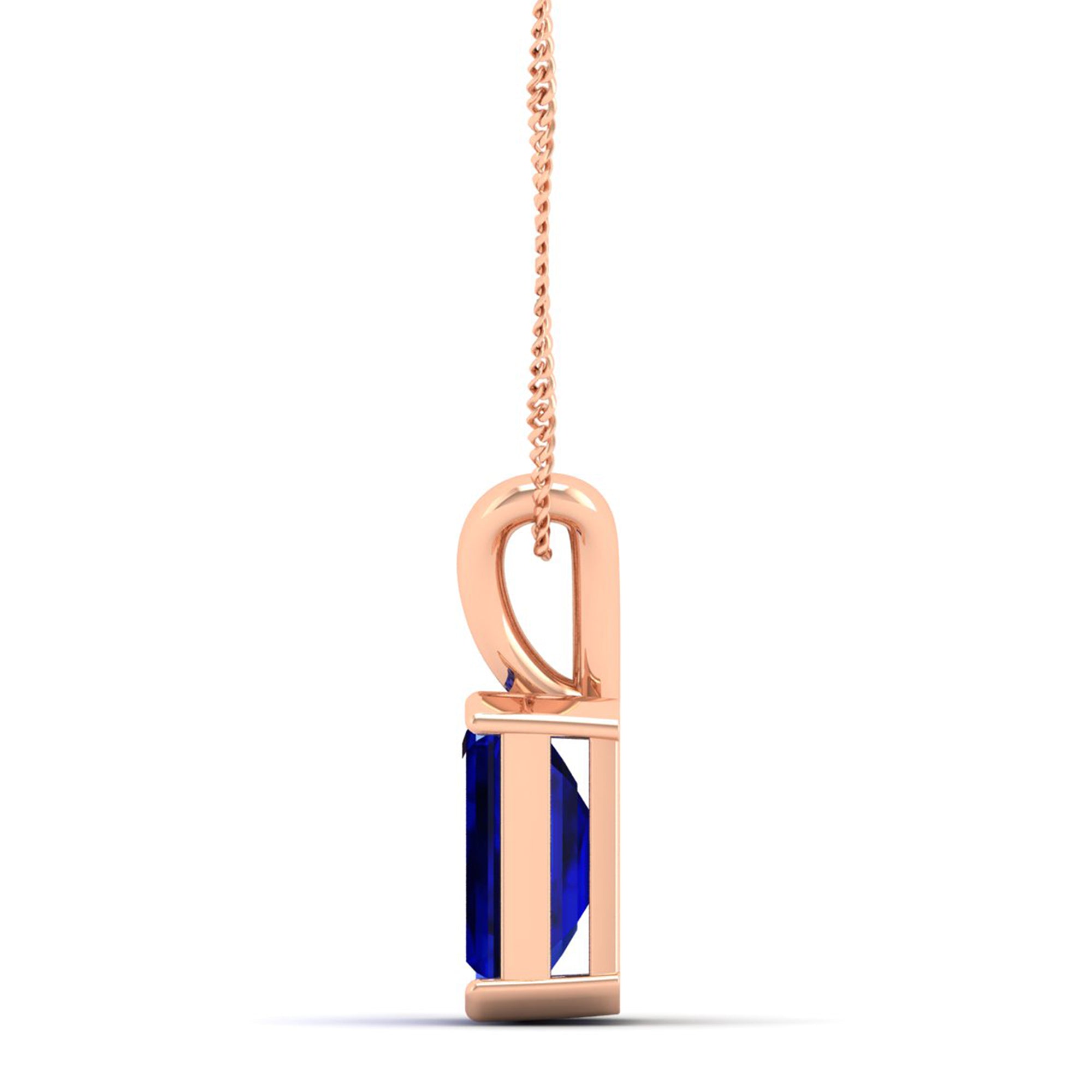 Emerald Cut Sapphire Gemstone Pendant 3.0 Carat