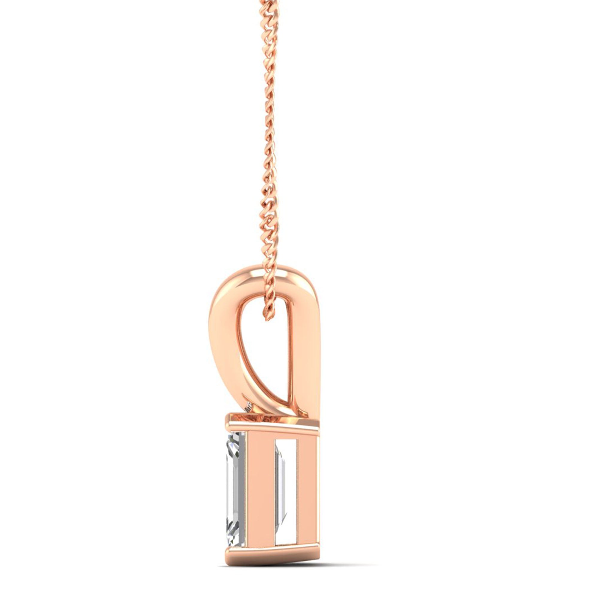 Emerald Cut Lab Grown Diamond Pendant 3.0 Carat