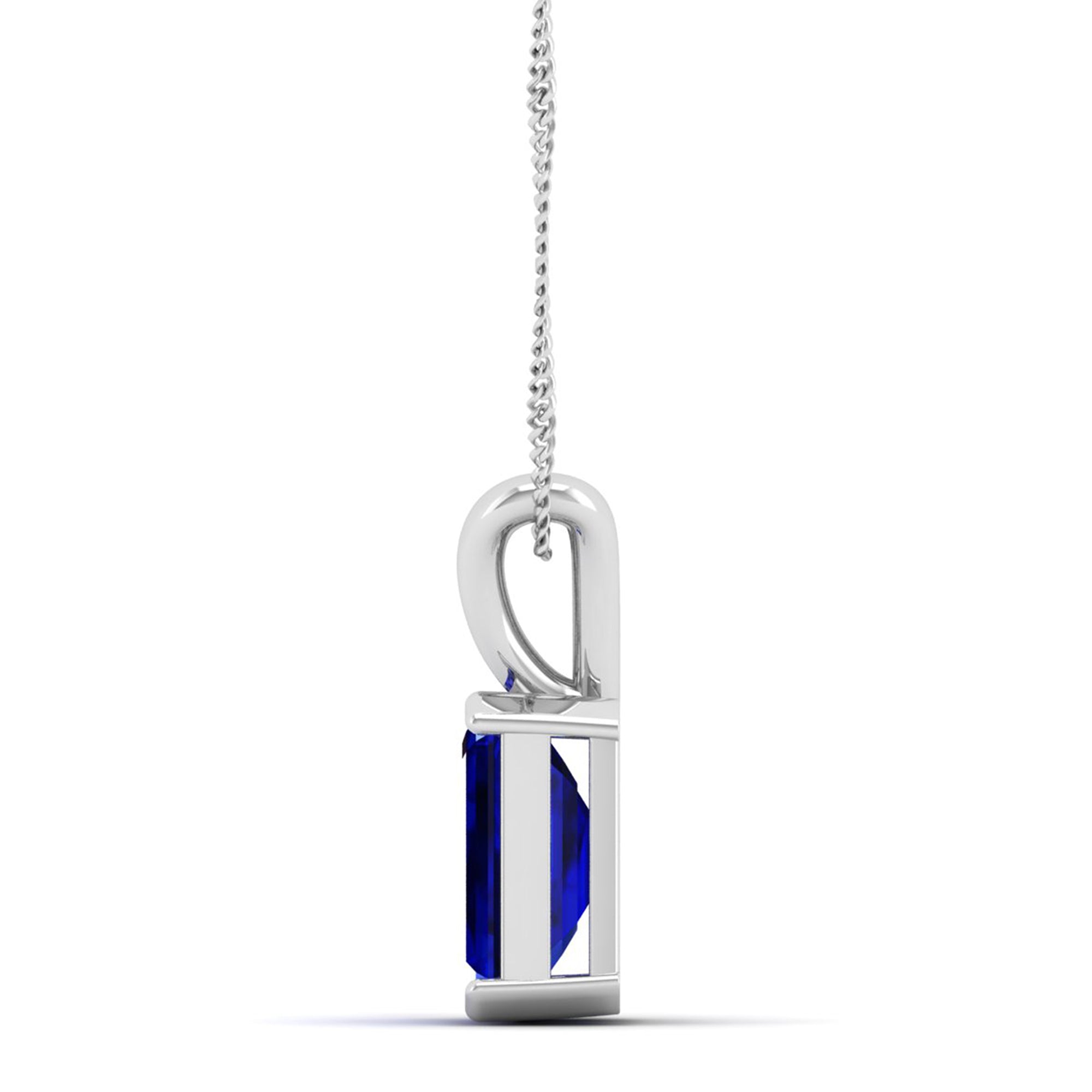 Emerald Cut Sapphire Gemstone Pendant 3.0 Carat