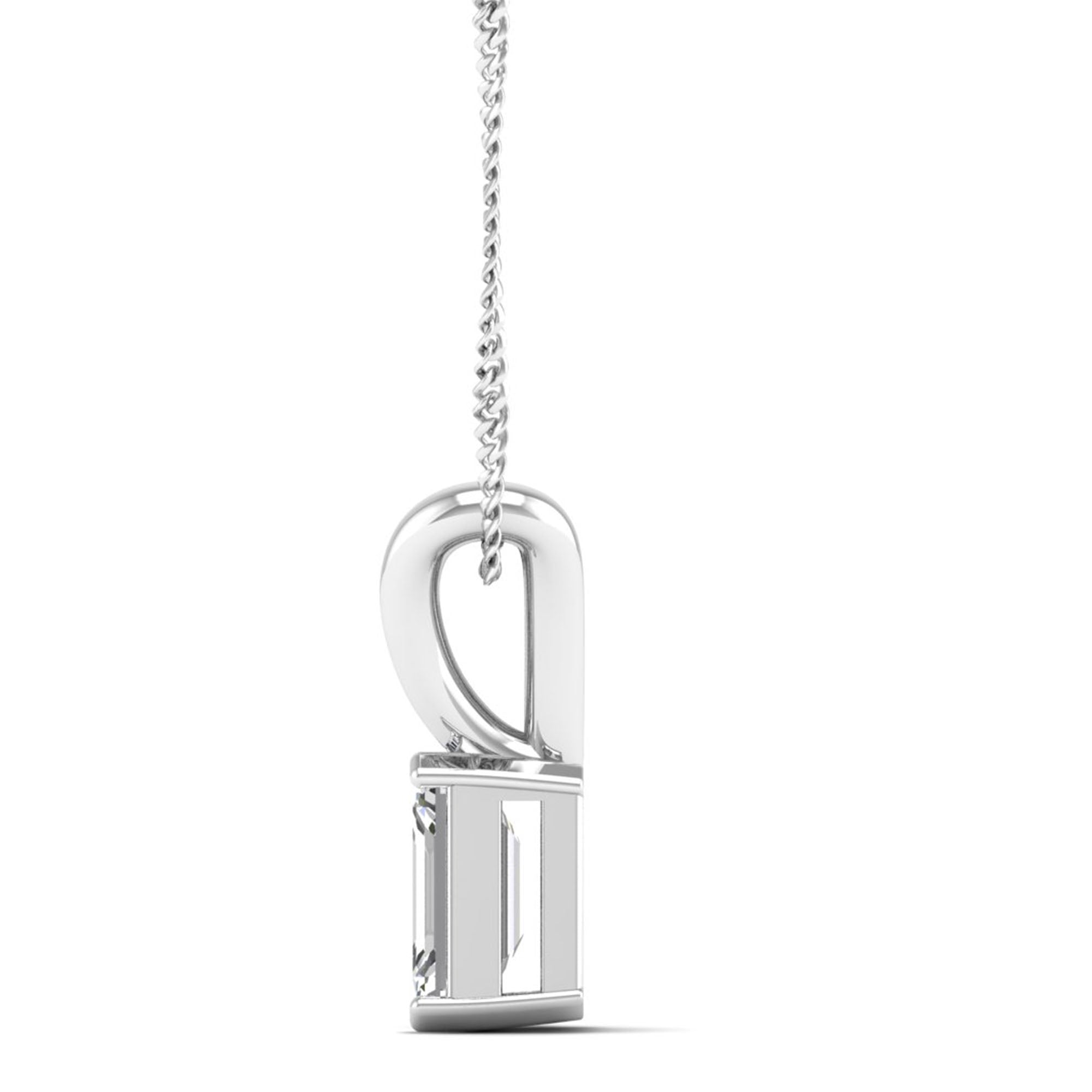Emerald Cut Lab Grown Diamond Pendant 3.0 Carat