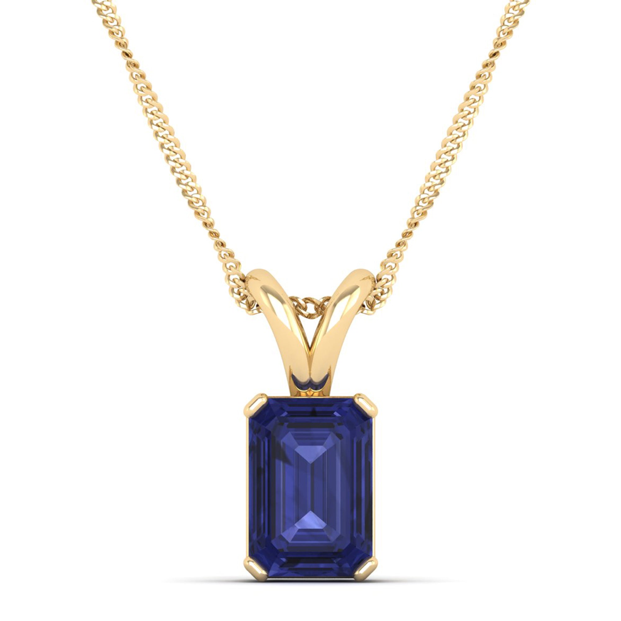 Emerald Cut Tanzanite Gemstone Pendant 3.0 Carat