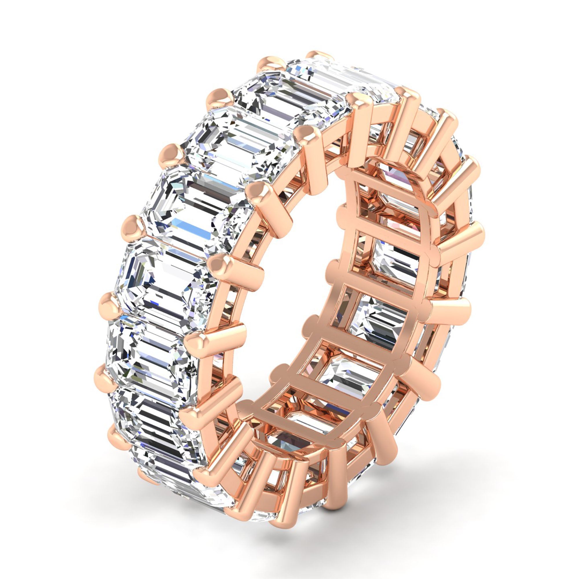 Emerald Cut Full Eternity Band 17pcs