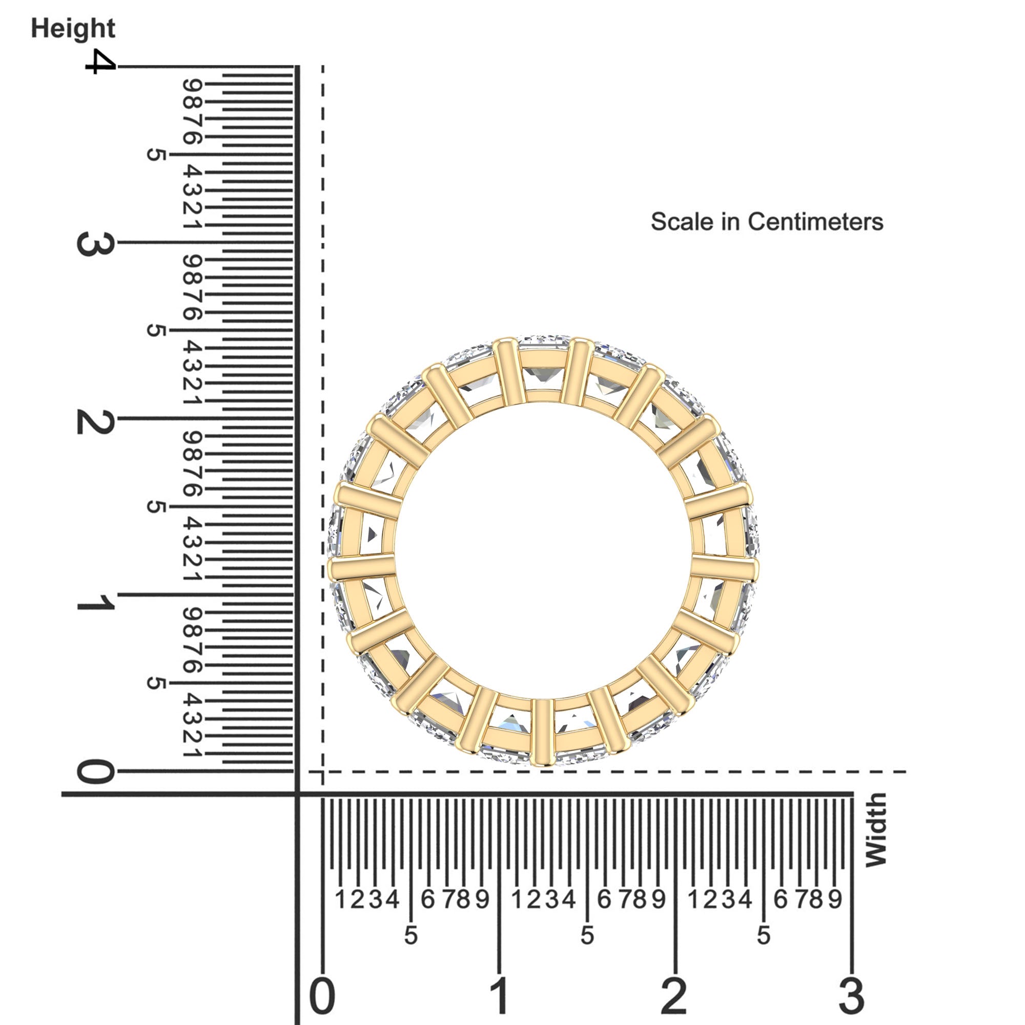 Emerald Cut Full Eternity Band 17pcs