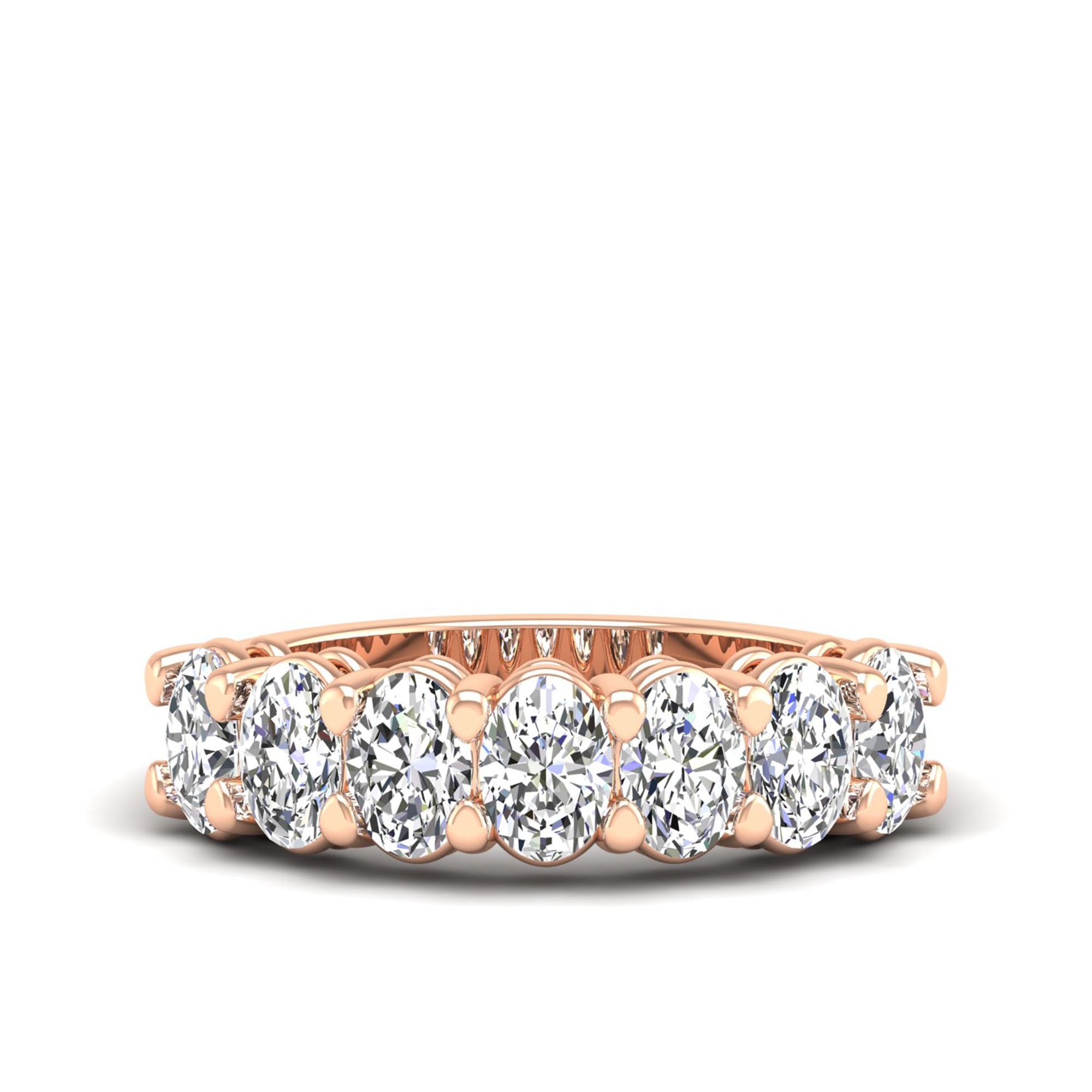 Oval Lab-Grown Diamond Ring-(7-stone, 5.3x3.8)