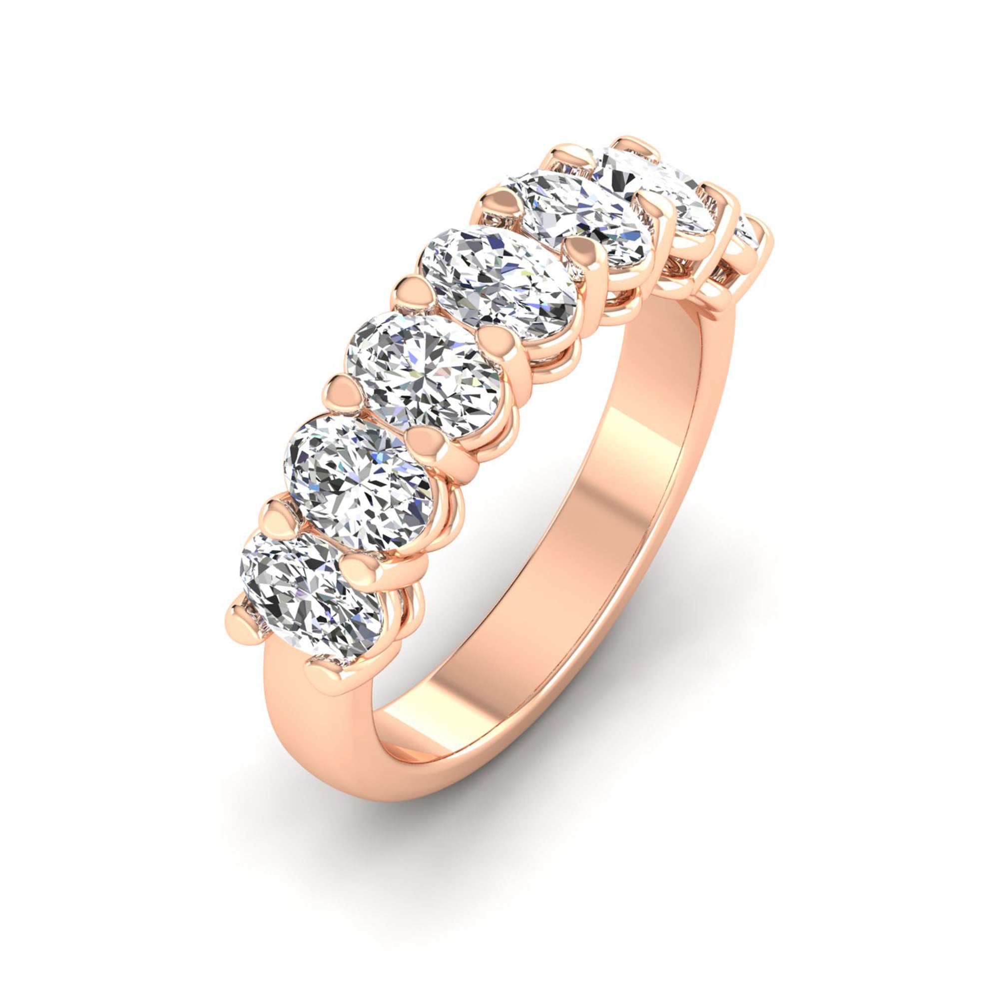 Oval Lab-Grown Diamond Ring-(7-stone, 5.3x3.8)