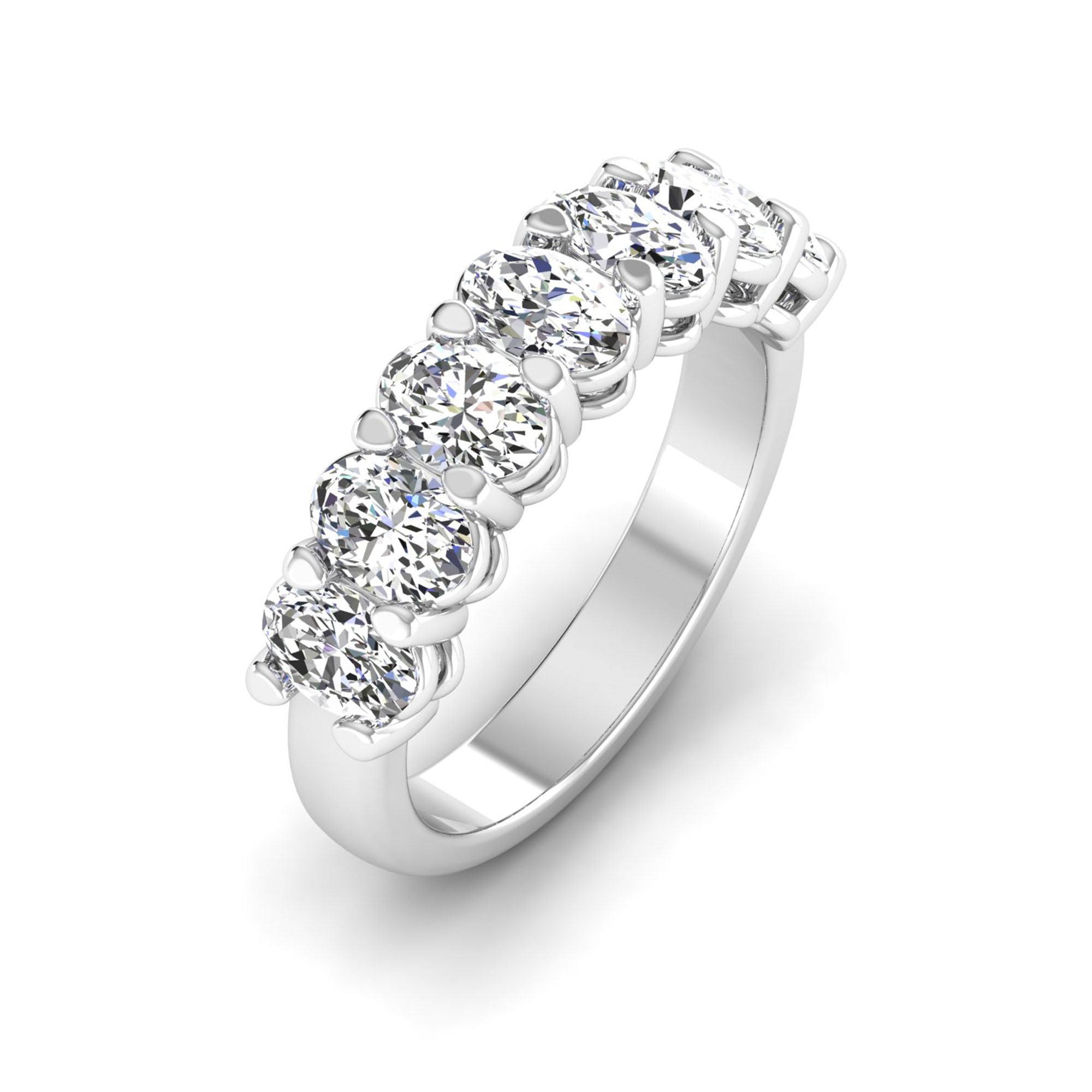 Oval Lab-Grown Diamond Ring-(7-stone, 5.3x3.8)