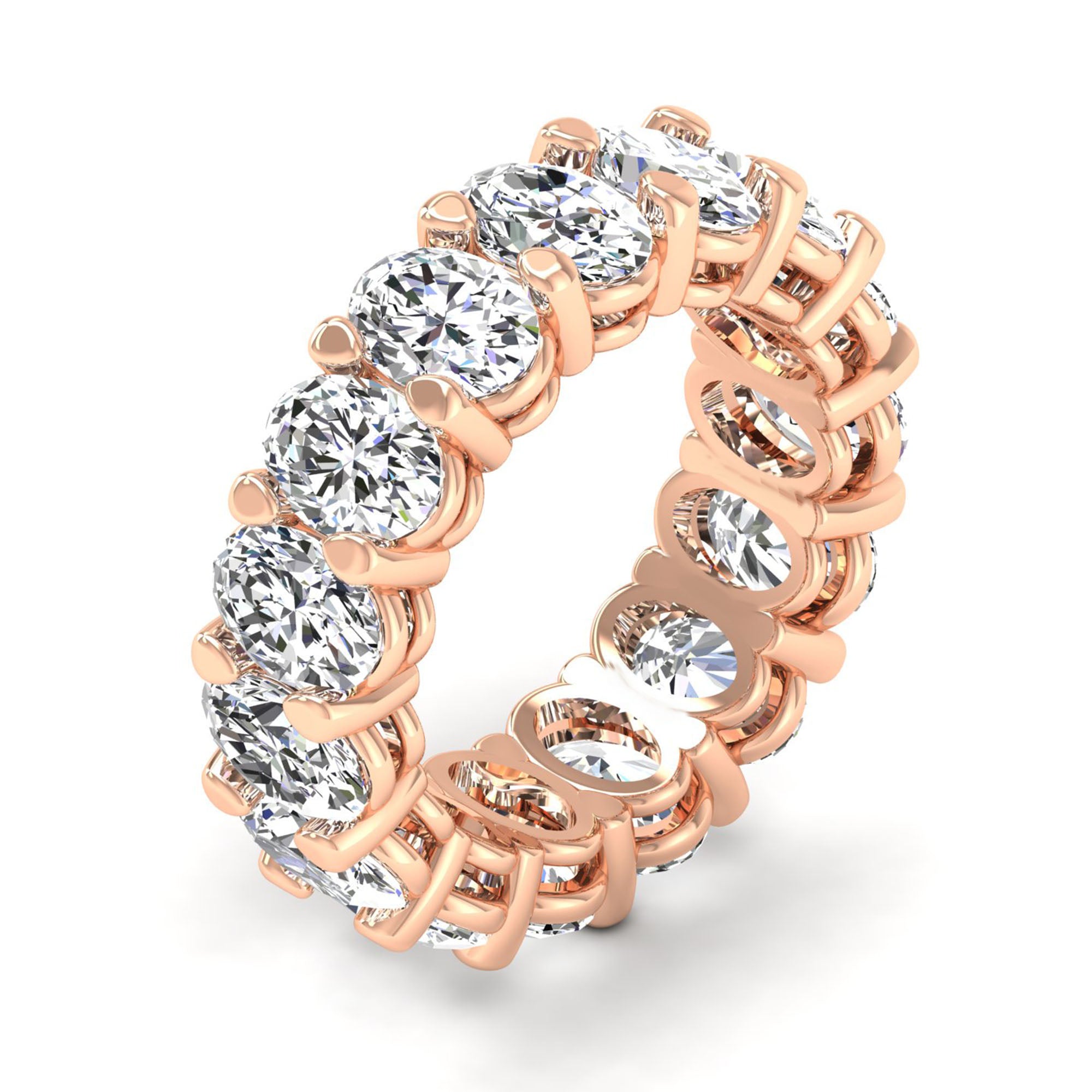 Oval Cut Full Eternity Lab-Grown Diamond Band (6.3×4.5 mm, 15 Stones)