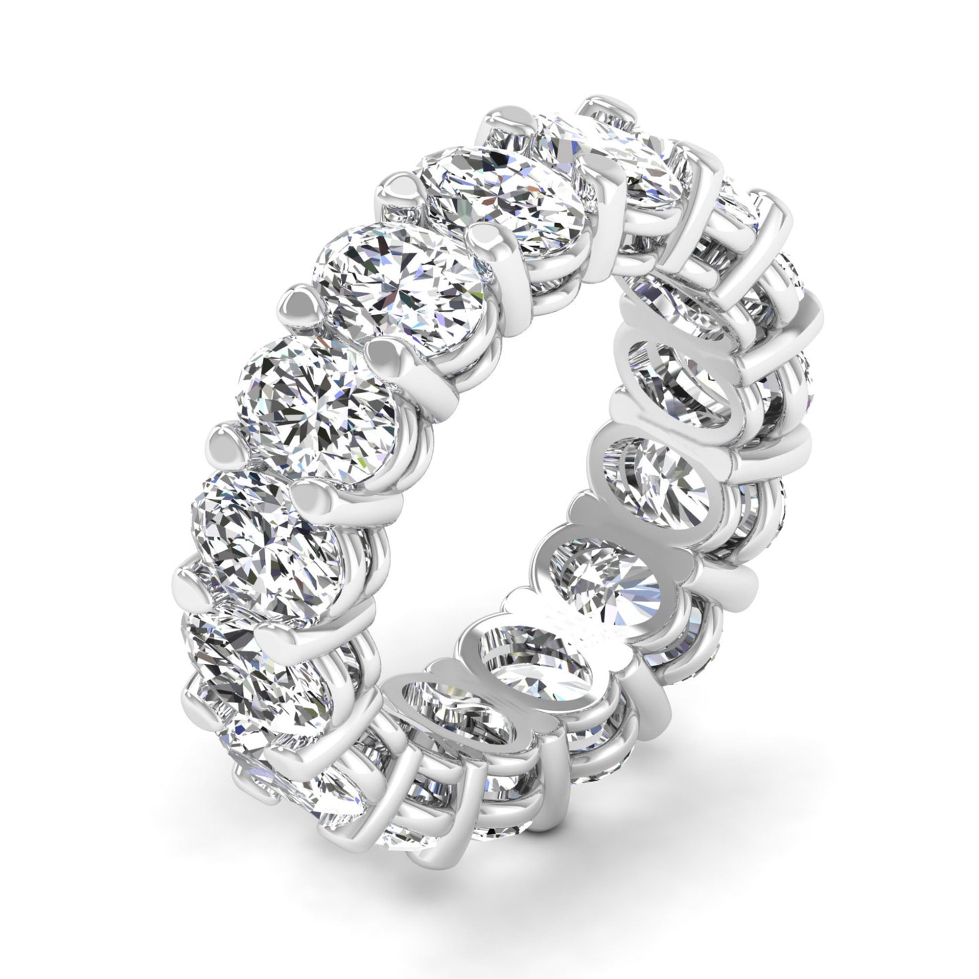 Oval Cut Full Eternity Lab-Grown Diamond Band (6.3×4.5 mm, 15 Stones)