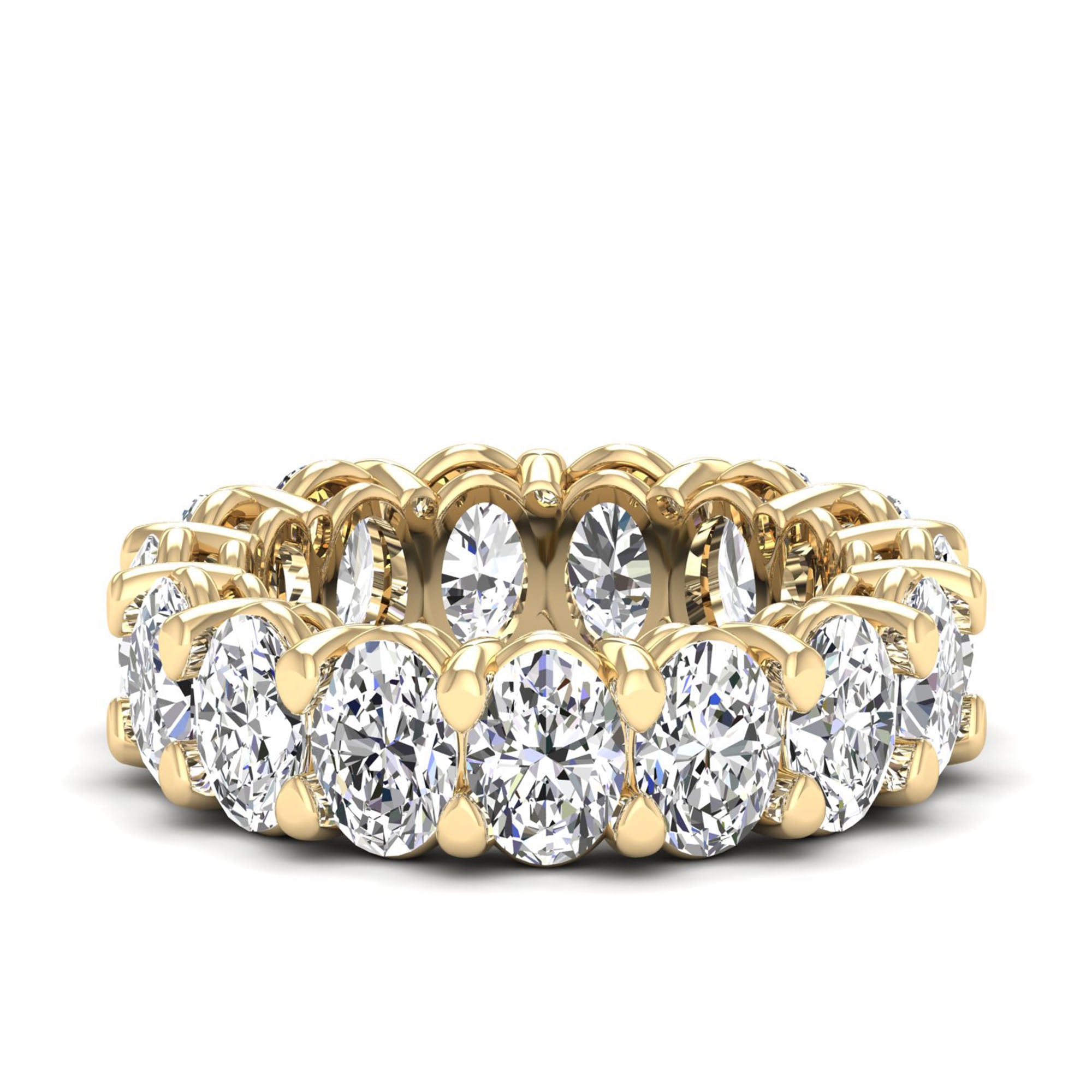 Oval Cut Full Eternity Lab-Grown Diamond Band (6.3×4.5 mm, 15 Stones)