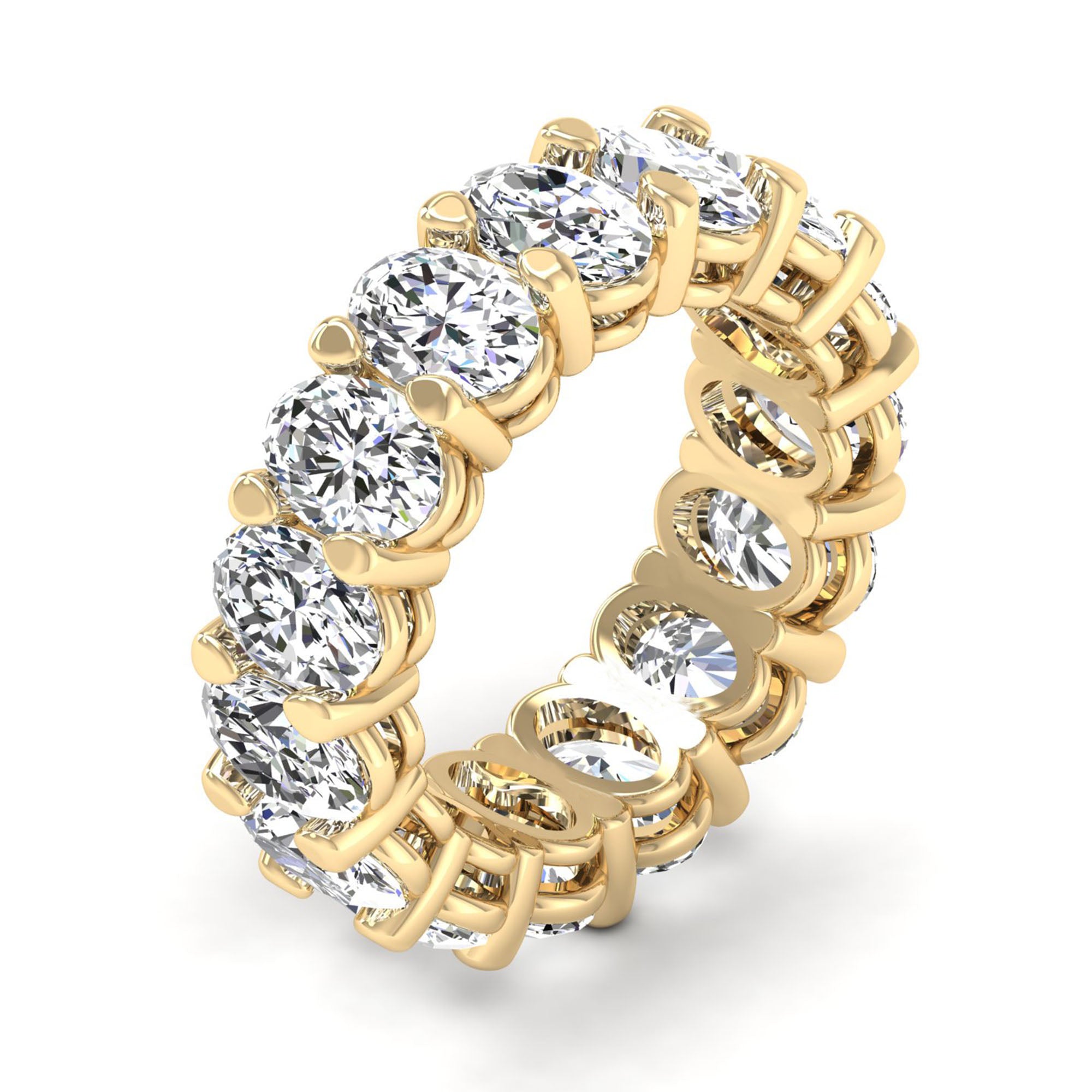 Oval Cut Full Eternity Lab-Grown Diamond Band (6.3×4.5 mm, 15 Stones)