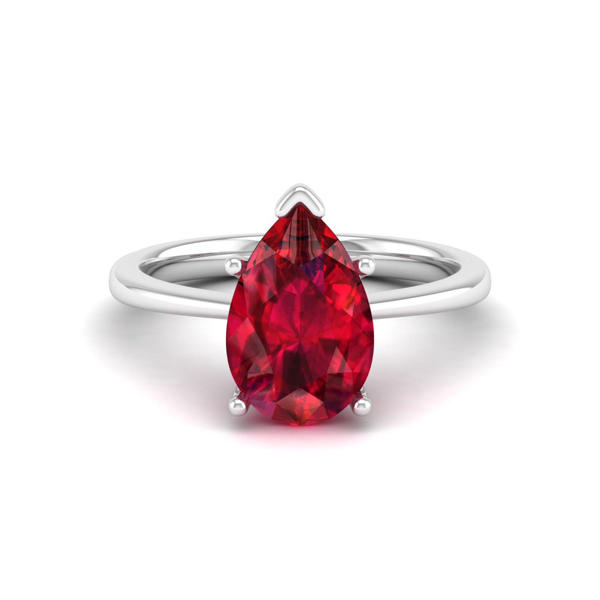 Celestar Classic Pear Ruby Solitaire Ring