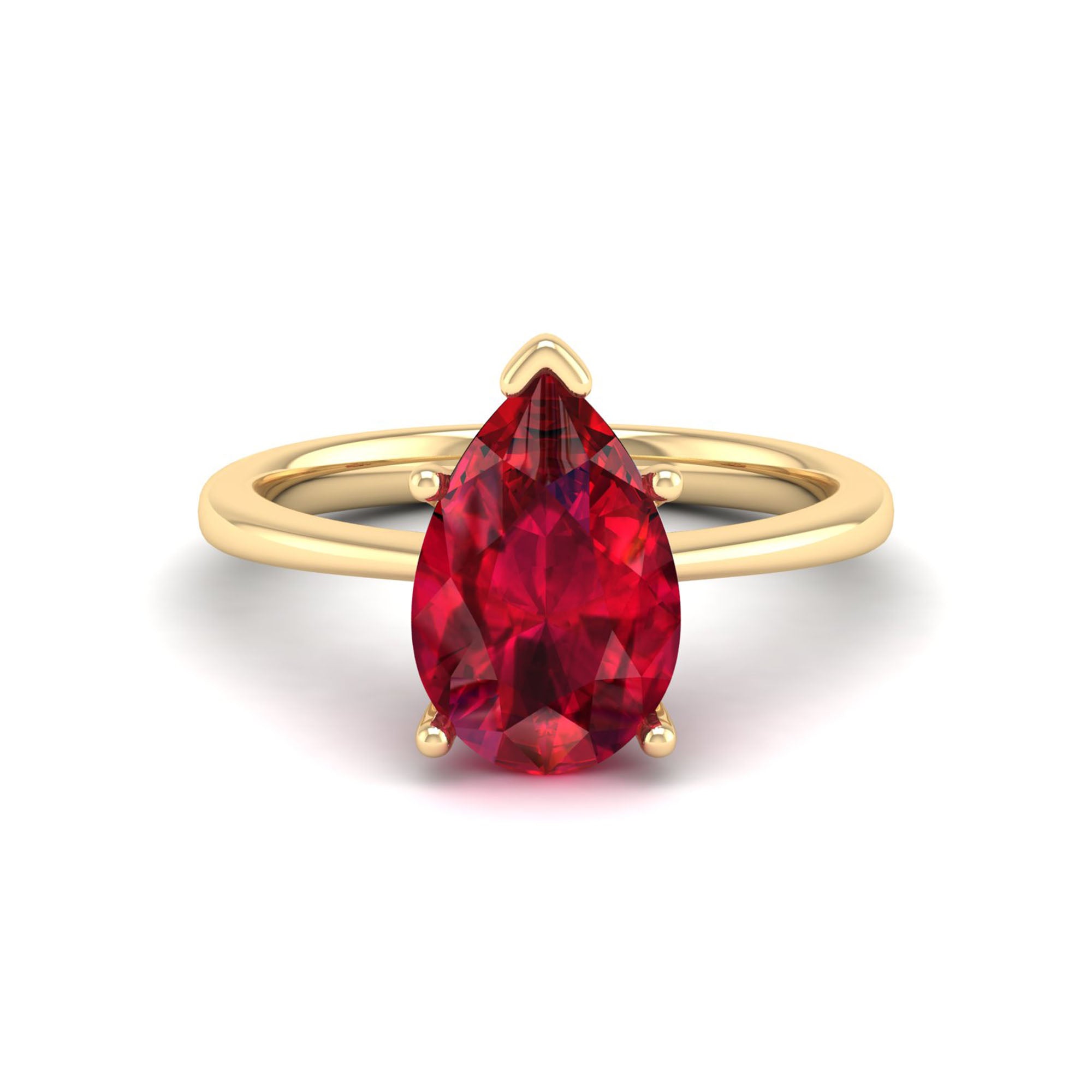 Celestar Classic Pear Ruby Solitaire Ring