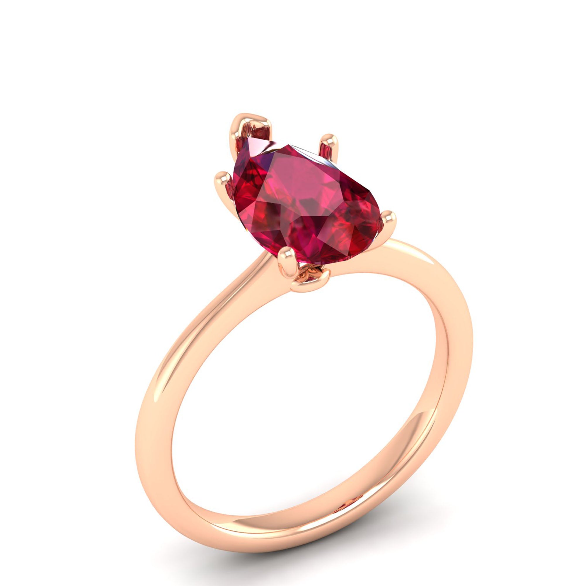 Celestar Classic Pear Ruby Solitaire Ring 2.5 Carat