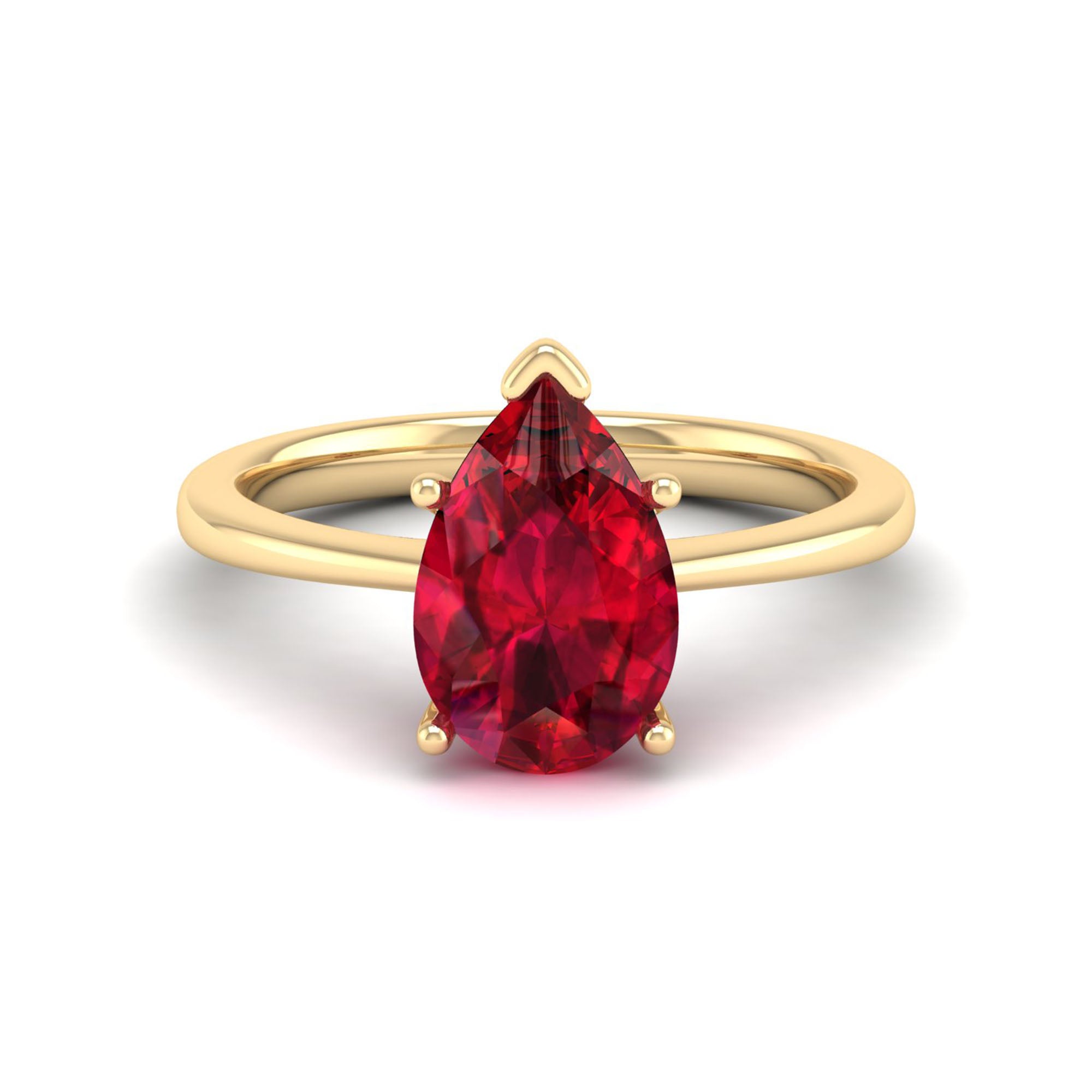 Celestar Classic Pear Ruby Solitaire Ring 2.5 Carat
