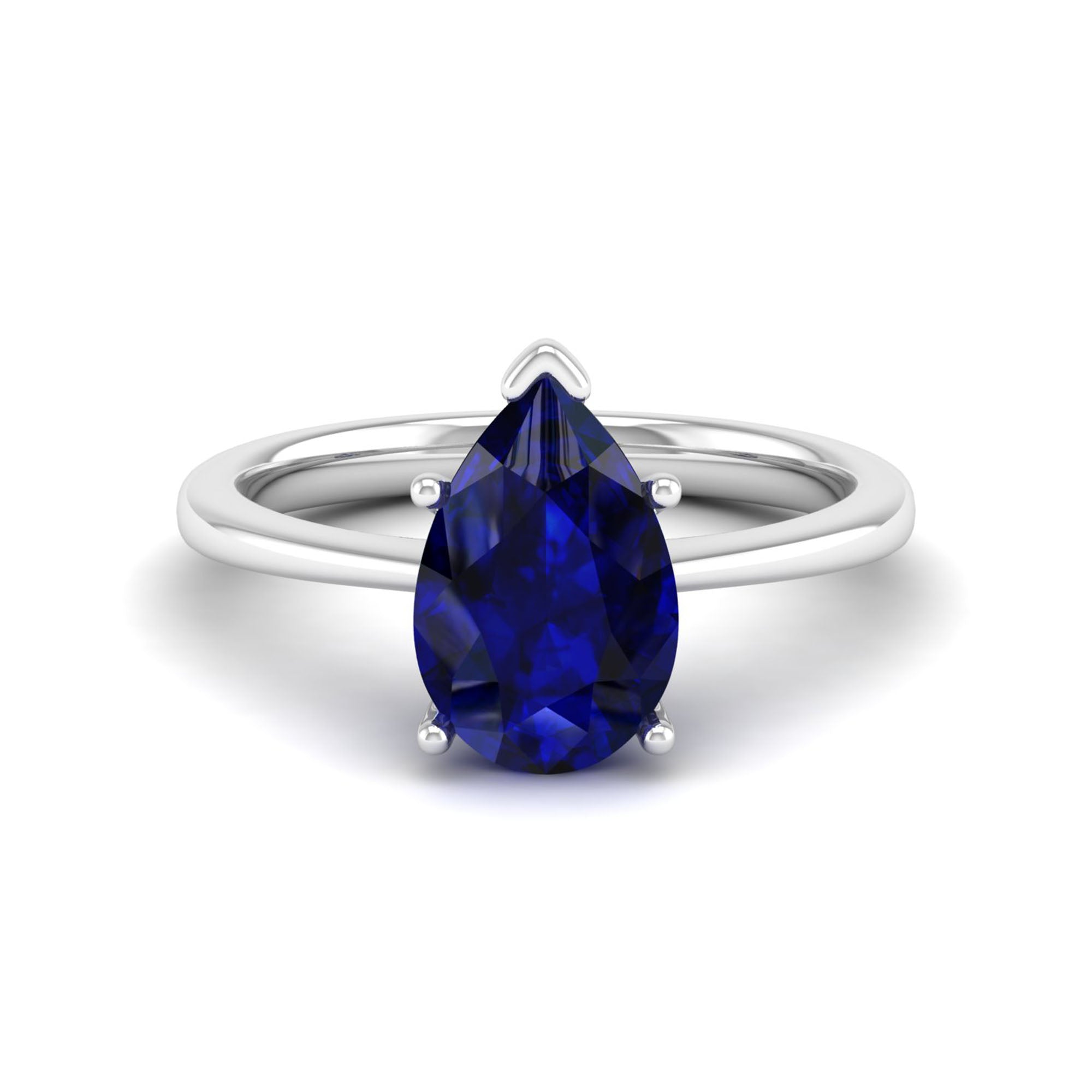 Celestar Classic Pear Cut Sapphire Solitaire Ring 2.5 Carat