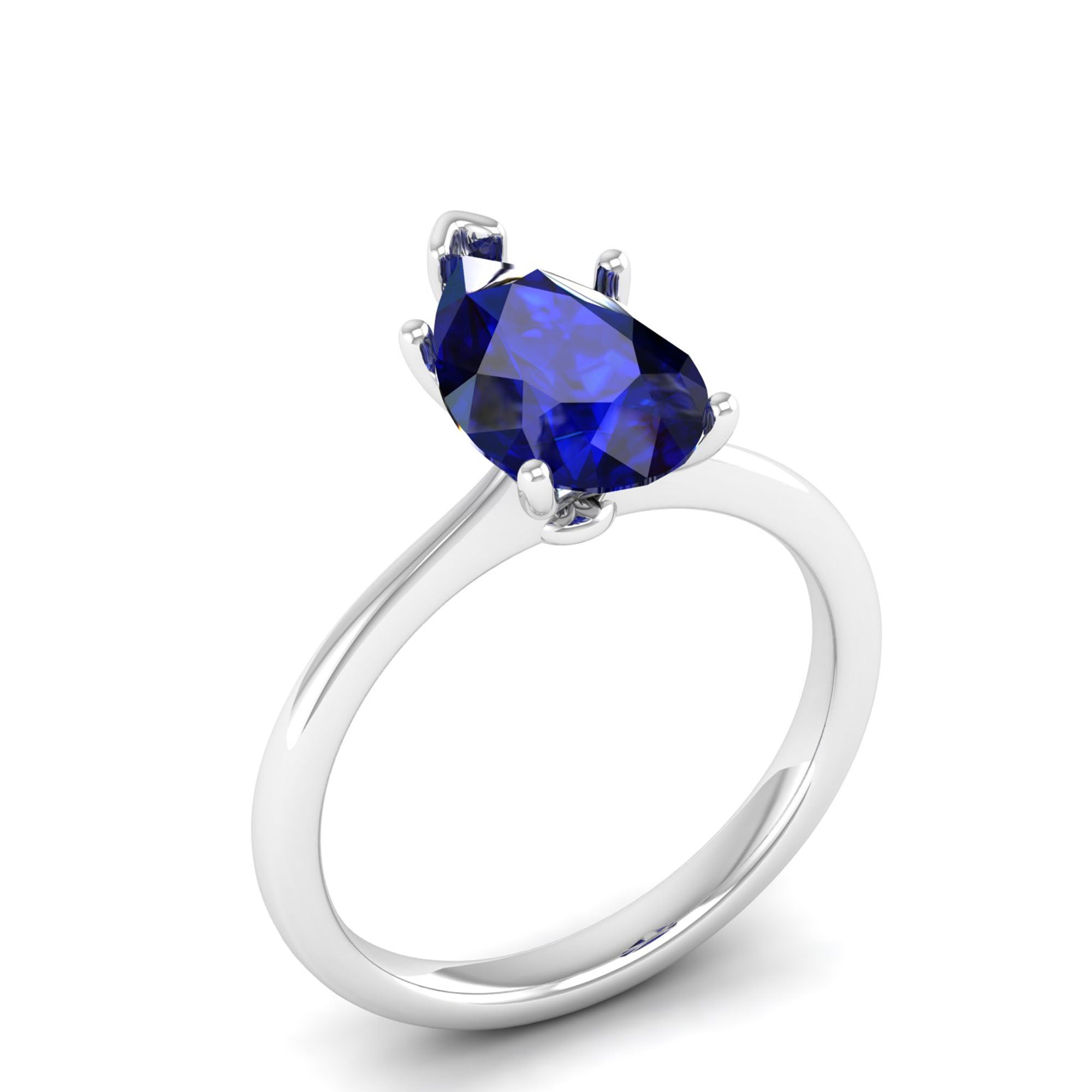 Celestar Classic Pear Cut Sapphire Solitaire Ring 2.5 Carat