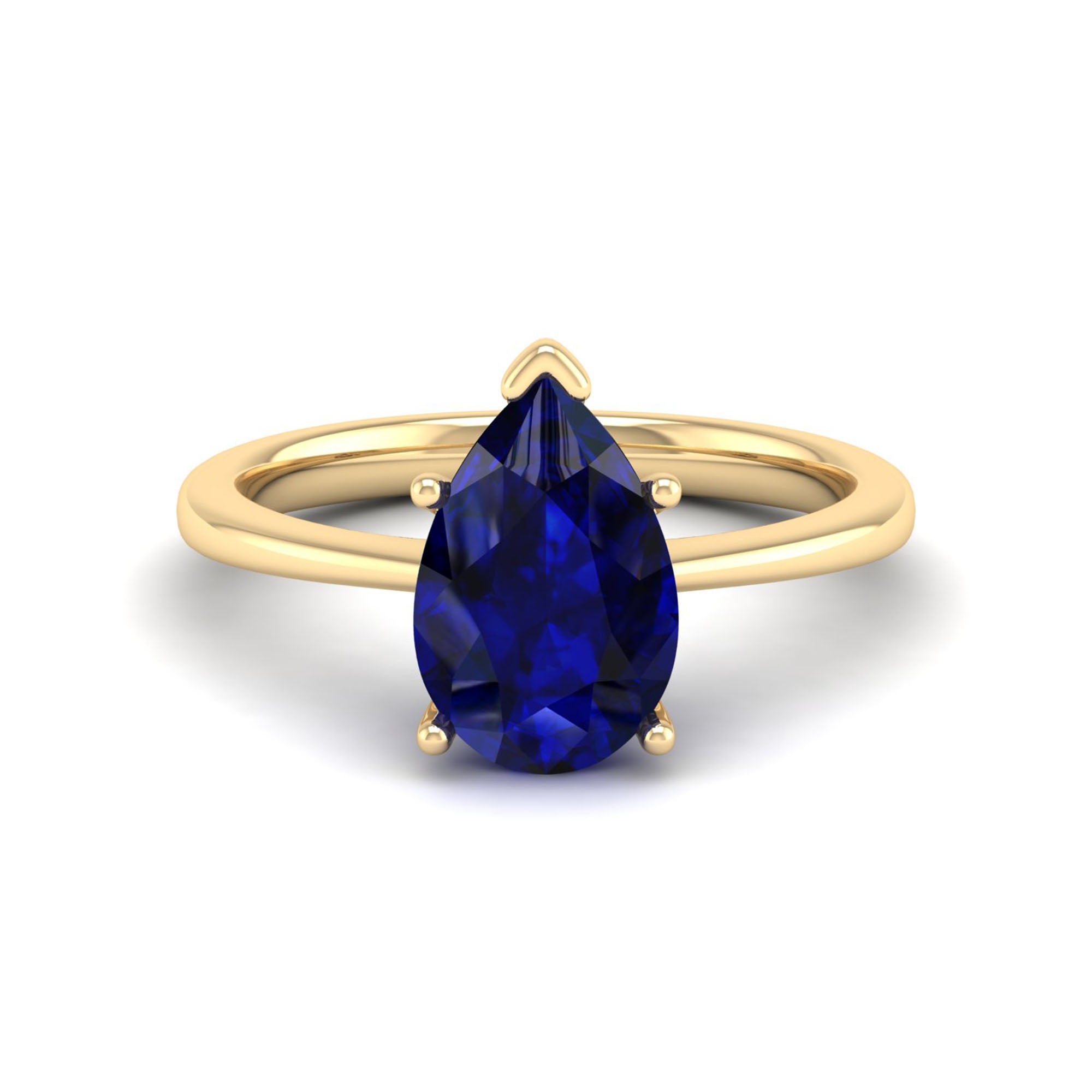 Celestar Classic Pear Cut Sapphire Solitaire Ring 2.5 Carat
